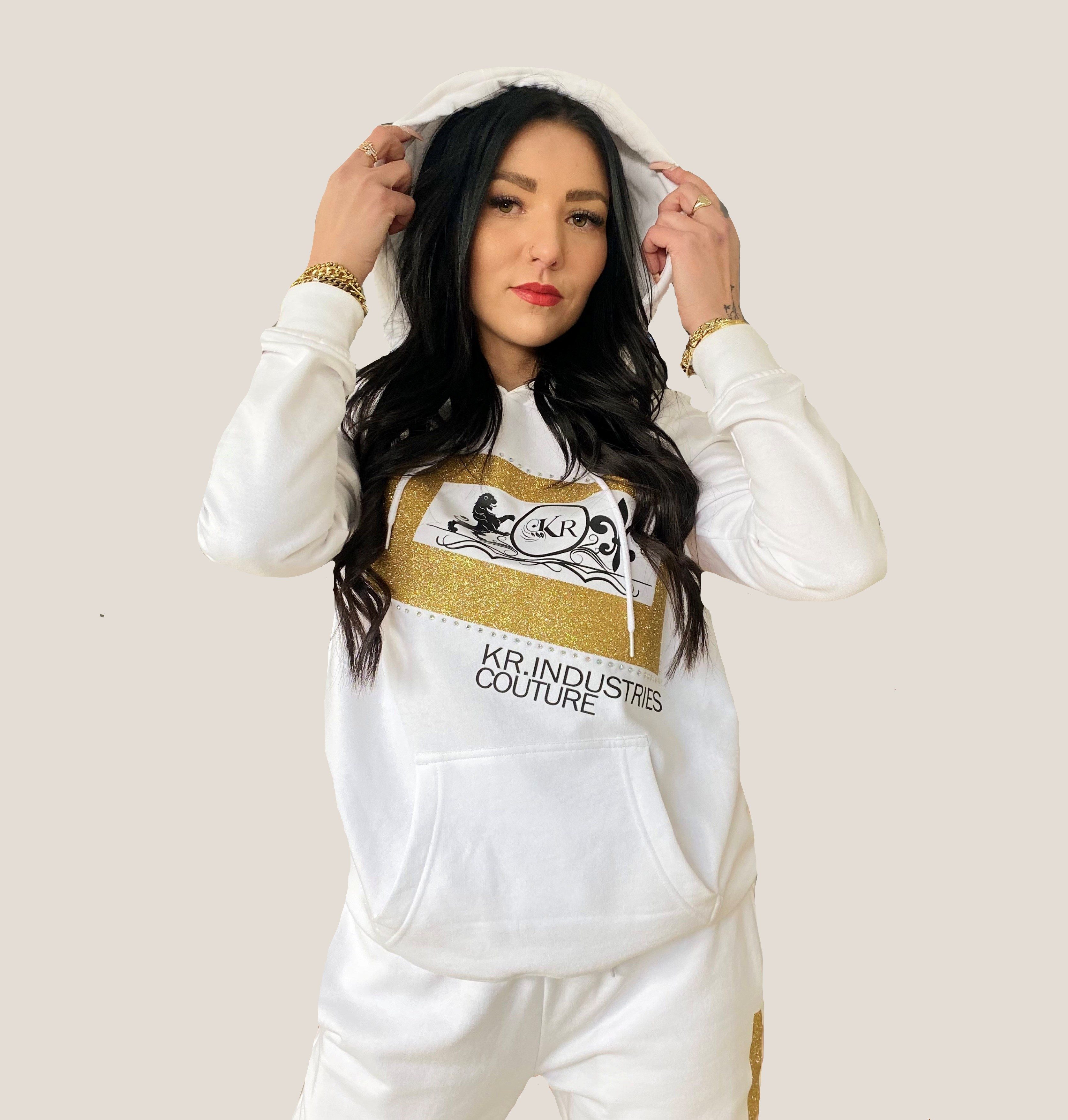 KR-Industries Hoodie Hoodie White Designer-Hoodie