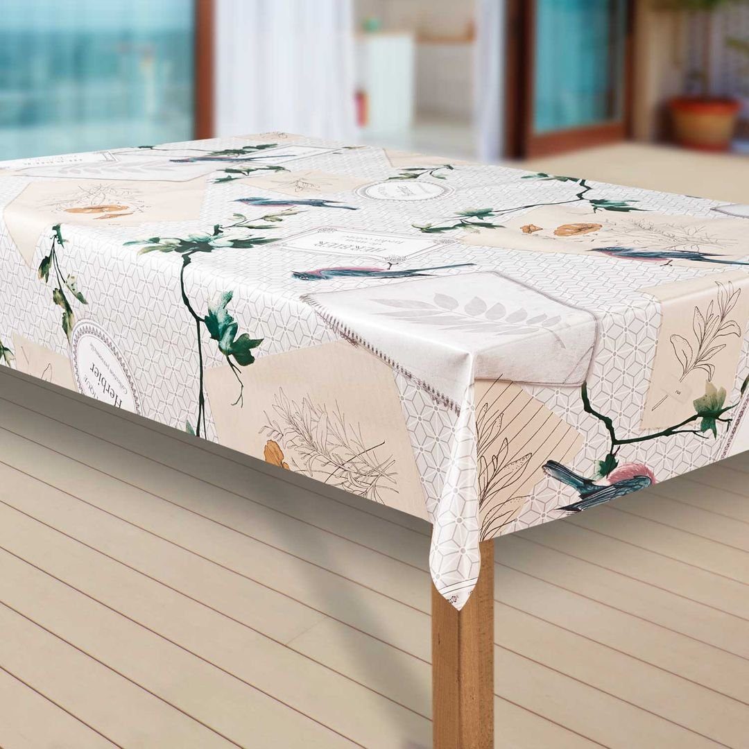 laro Tischdecke Wachstuch-Tischdecken Abwaschbar Vogel. Blumen. günstig online kaufen