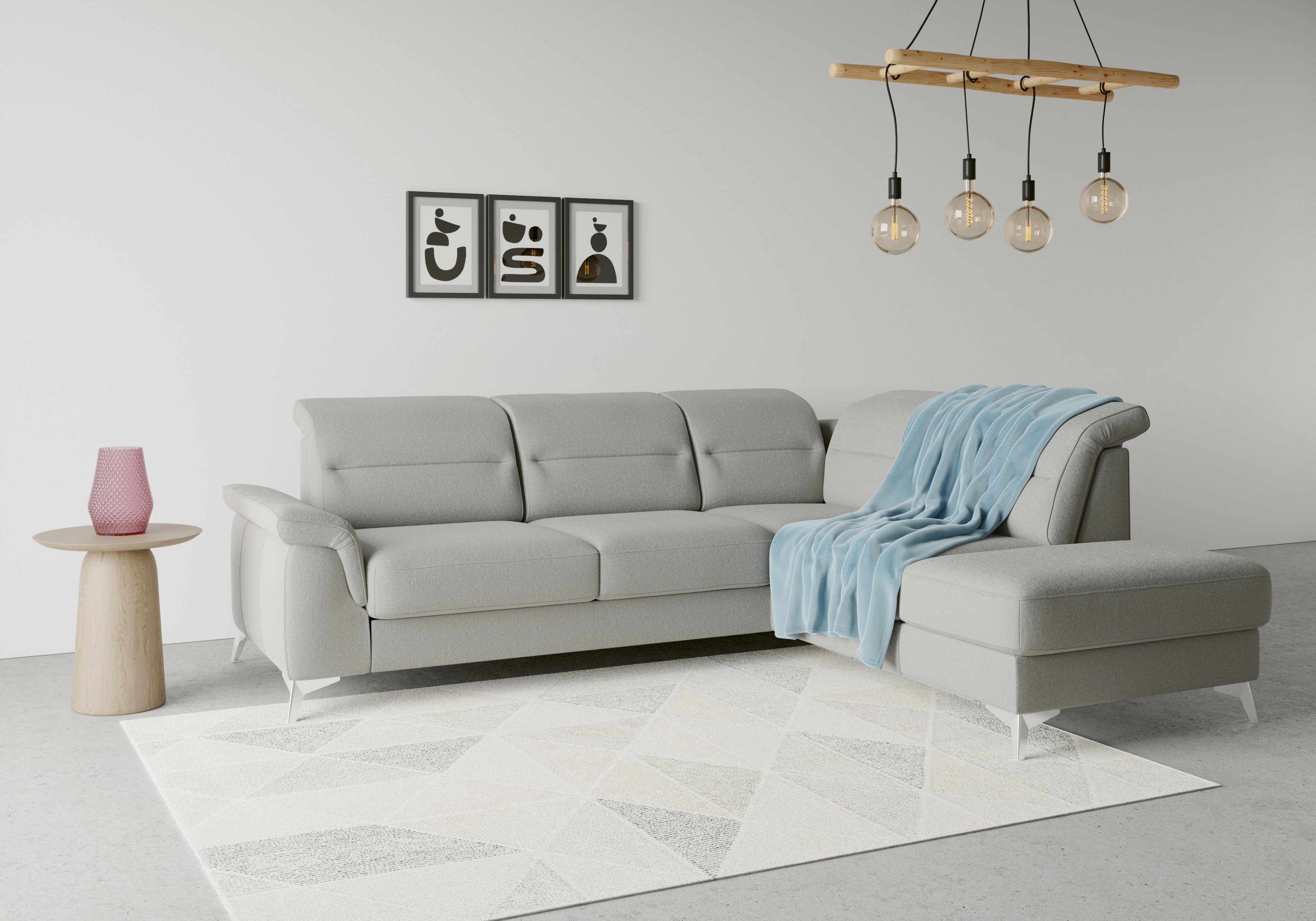 sit&more Ecksofa Sinatra, Armteilfunktion mane, Kopfteilverstellung mit optional mit und