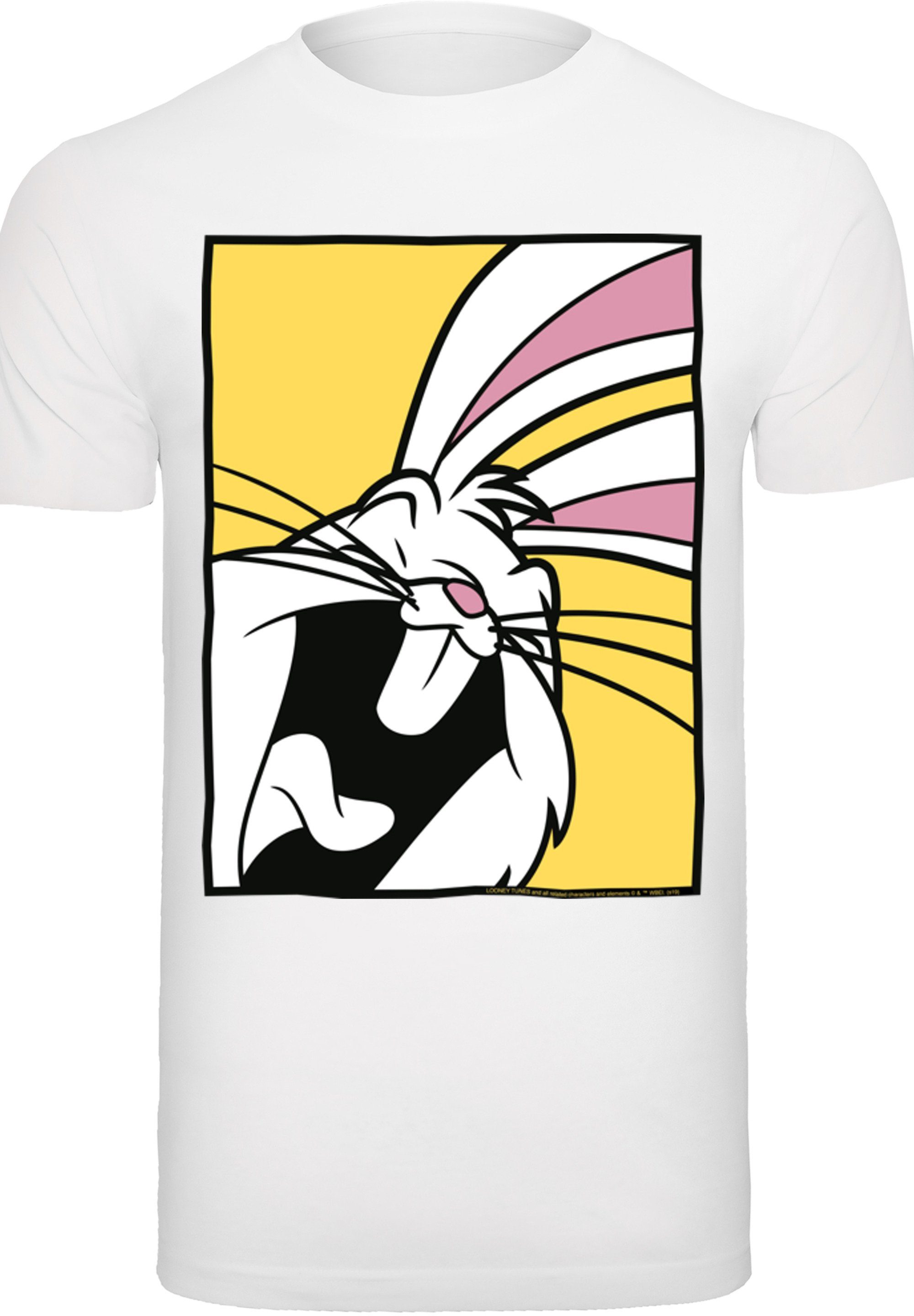 F4NT4STIC Kurzarmshirt Herren Looney Tunes Bugs Bunny Laughing with T-Shirt Round Neck (1-tlg) white