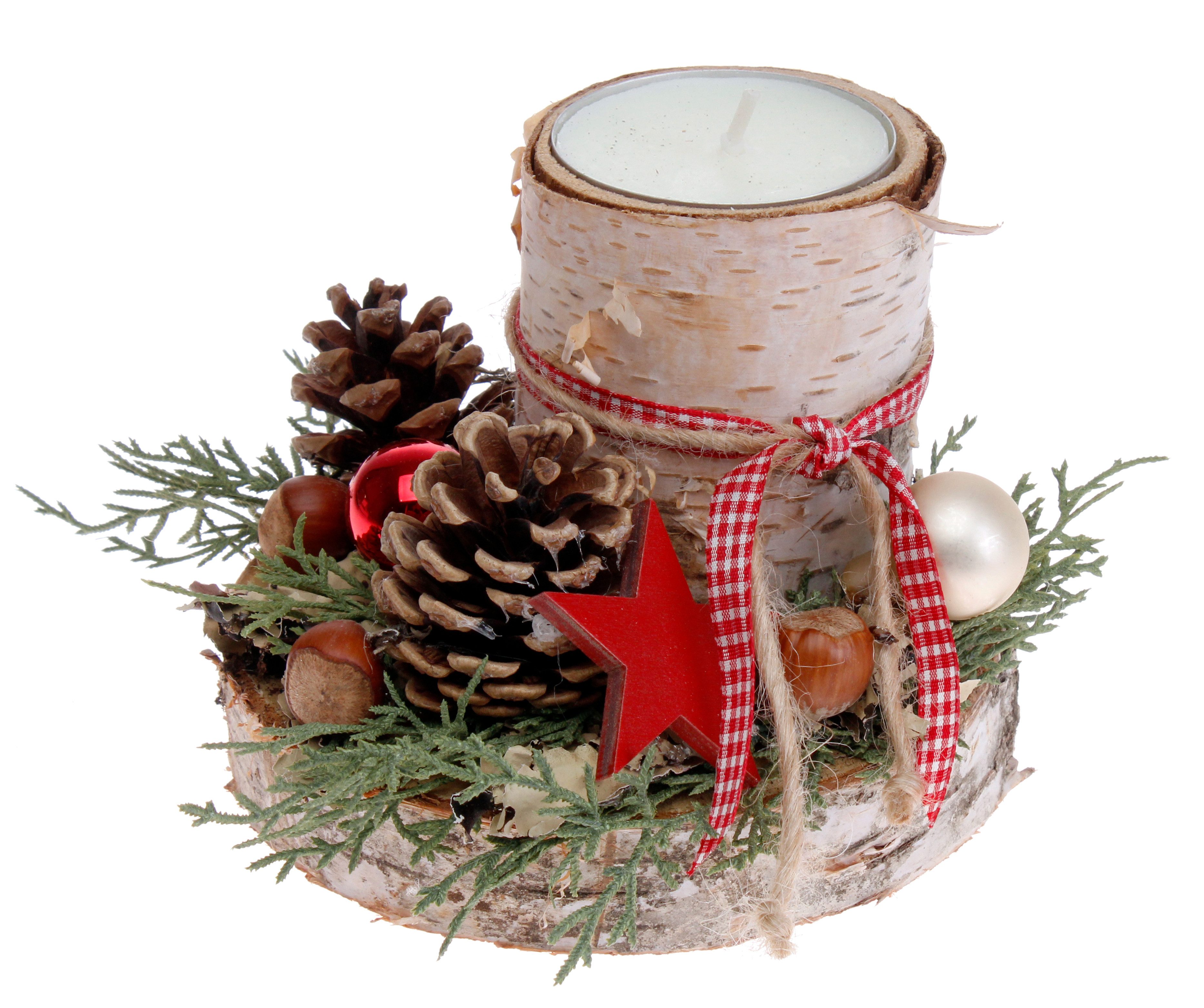 CreaFlor Home Adventskranz Adventsdeko, Handarbeit, Natur, Adventskranz, H: 12cm