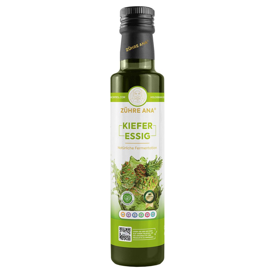 Zühre Ana® Essig Pinienessig - Natürlich fermentiert, Naturgeschmack 500ml, Pinienessig - Natürlich Fermentiert, Starkes Immunsystem 500ml