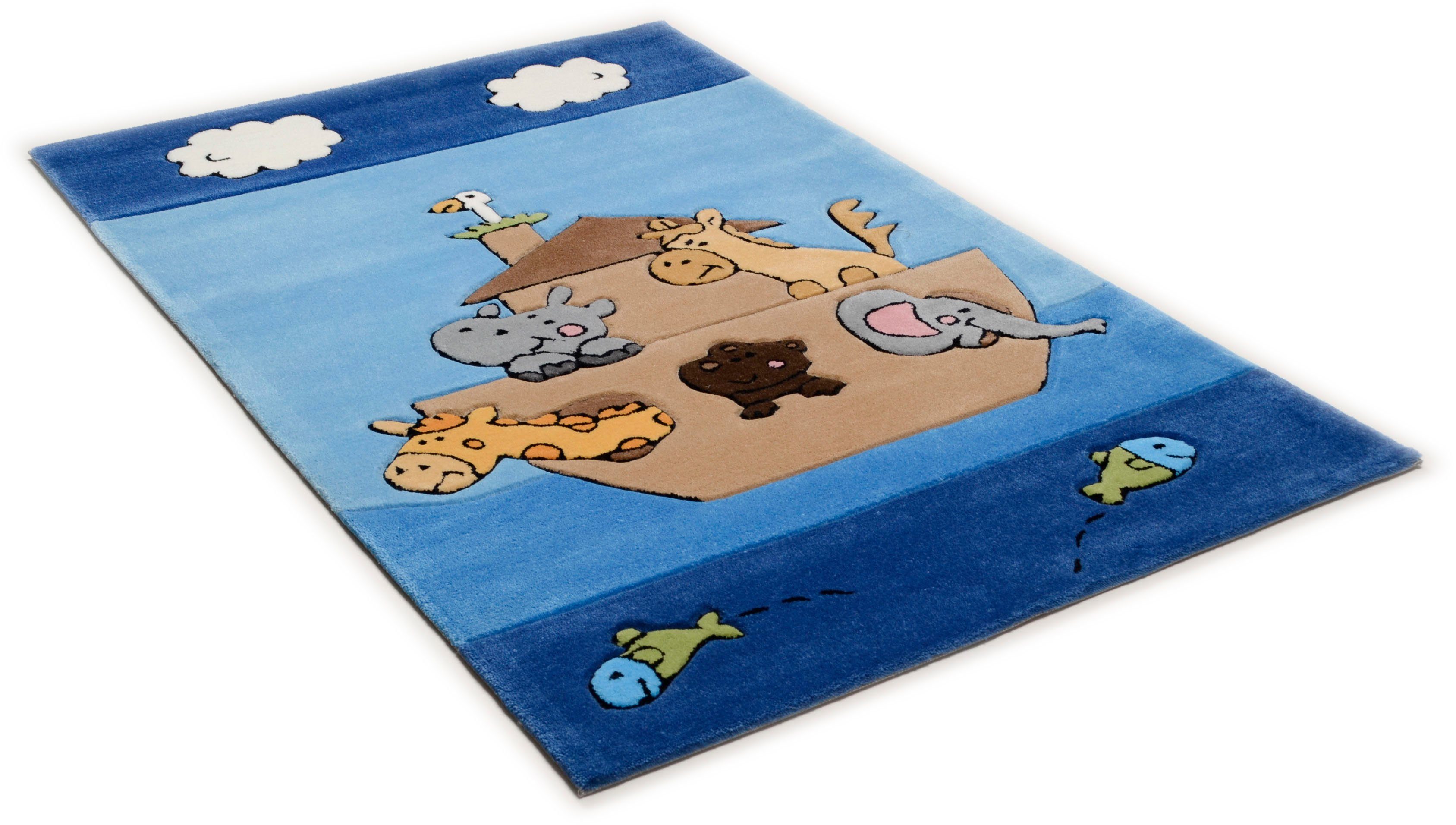 THEKO Kinderteppich Animals on Tour, rechteckig, Höhe: 14 mm, Kurzflor, handgearbeiteter Reliefschnitt (Carving), Motiv Tiere