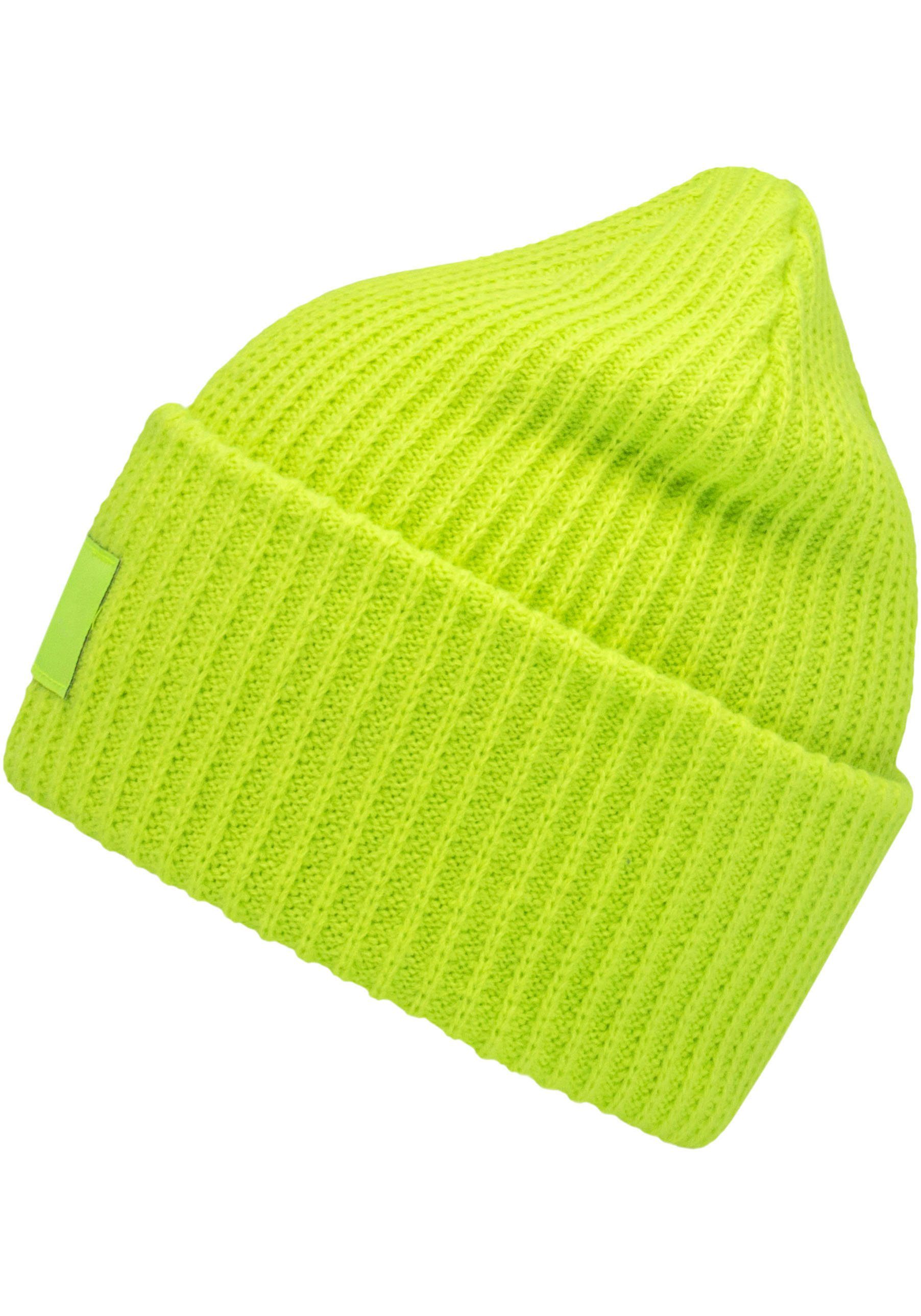 Strickmütze Hat chillouts Klassischer Kara Rippenstrick lime