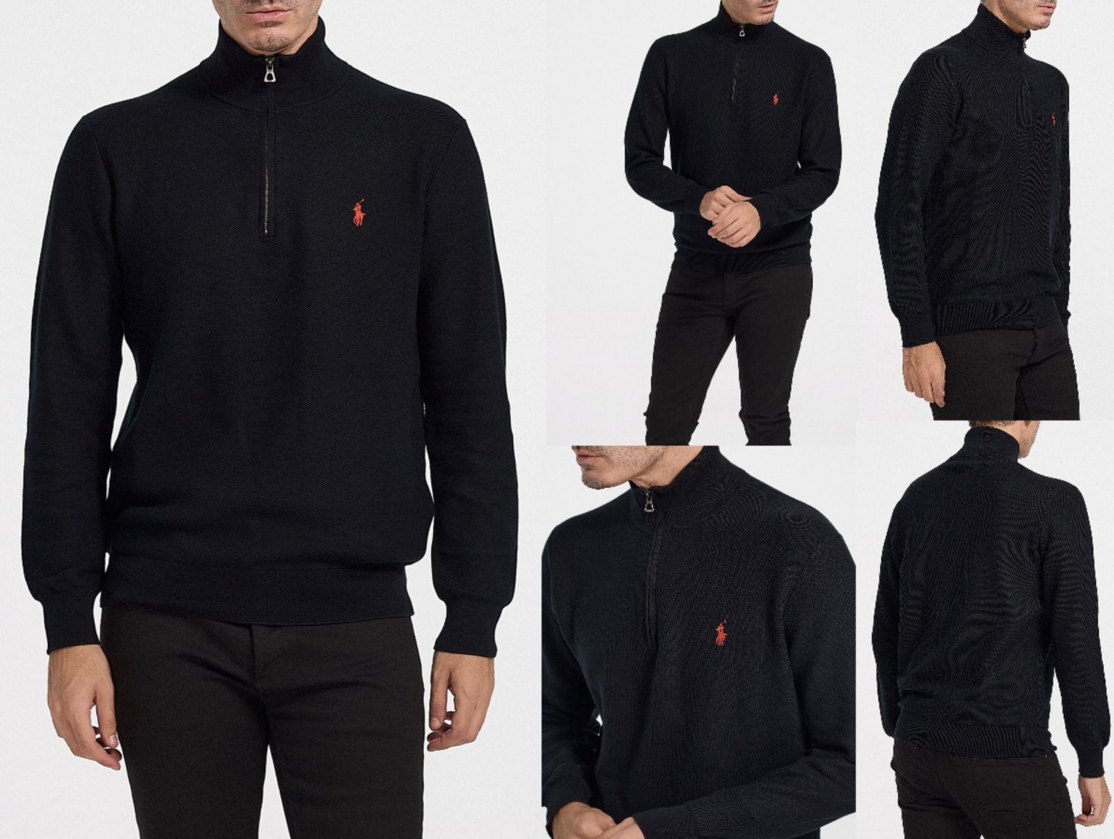 Ralph Lauren Strickpullover POLO RALPH LAUREN Half Zip Pullover Troyer Sweater Sweatshirt Pulli Ju