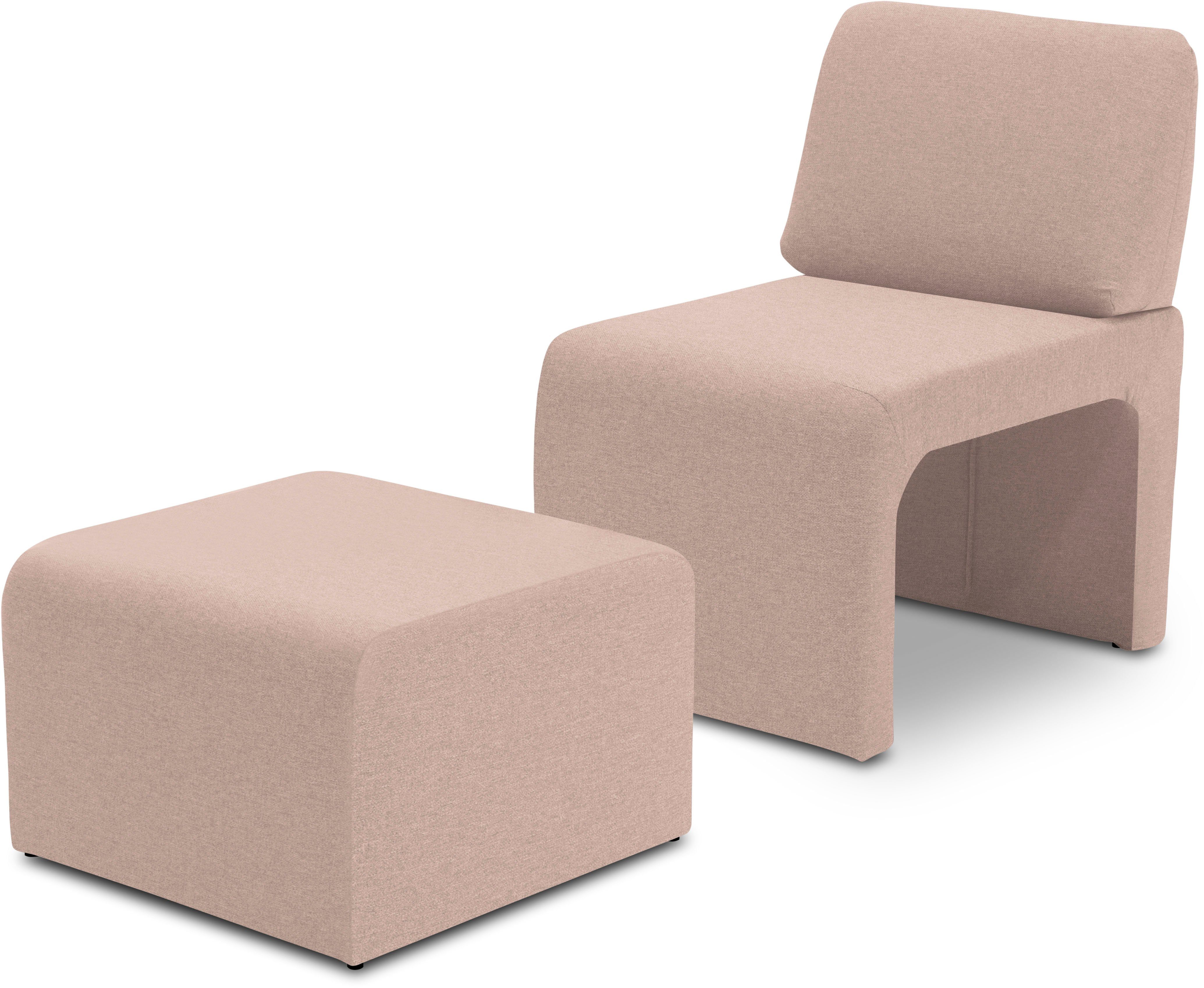 DOMO collection Sessel 700017, Hocker unter dem Sessel verstaubar