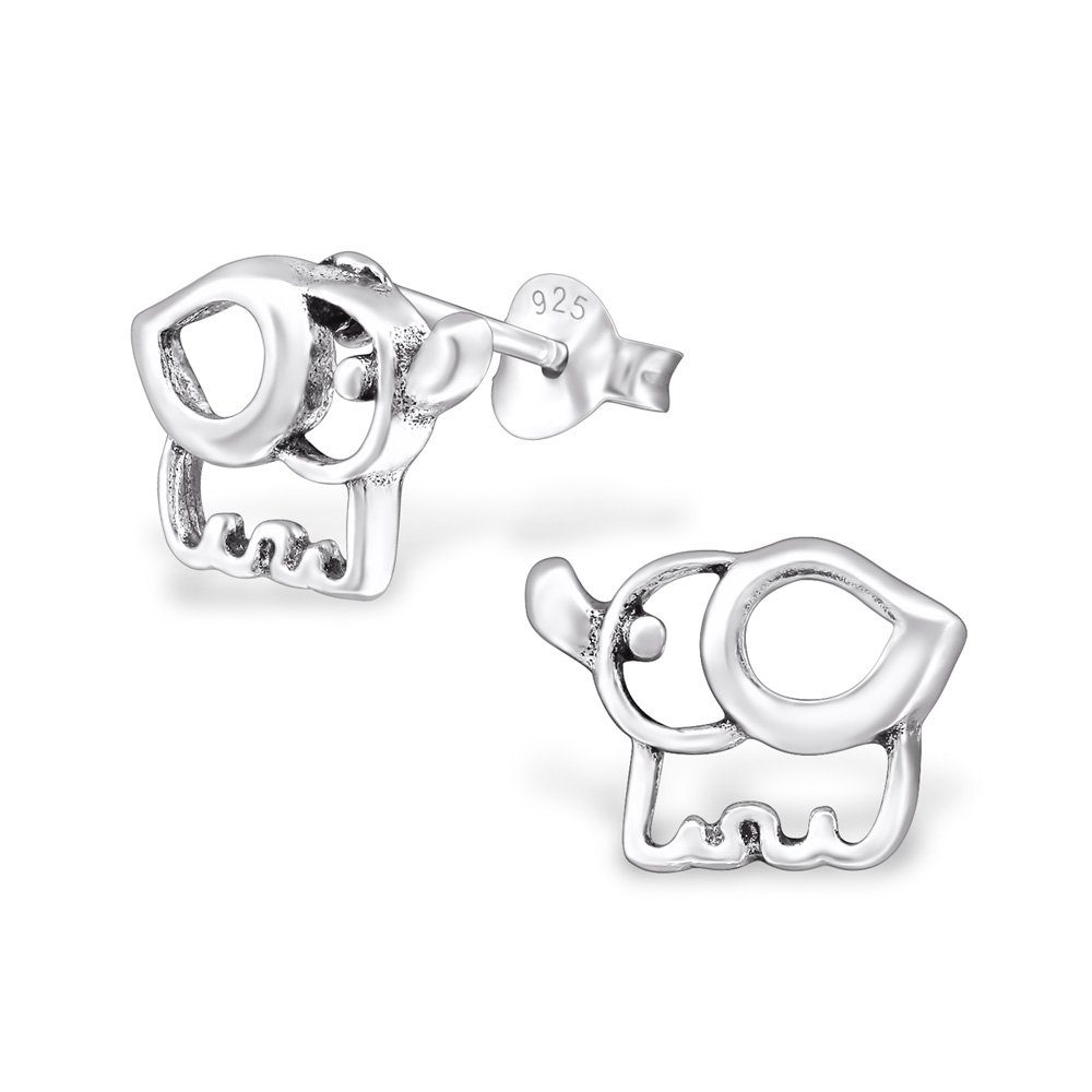 2-tlg), (2 BUNGSA Stück), Elefant Ohrstecker Kinder Silber (1 Ohrringe Ohrring-Set aus Paar Ohrschmuck 925