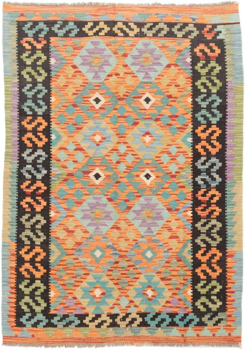 Orientteppich Kelim Afghan 105x146 Handgewebter Orientteppich, Nain Trading, rechteckig, Höhe: 3 mm