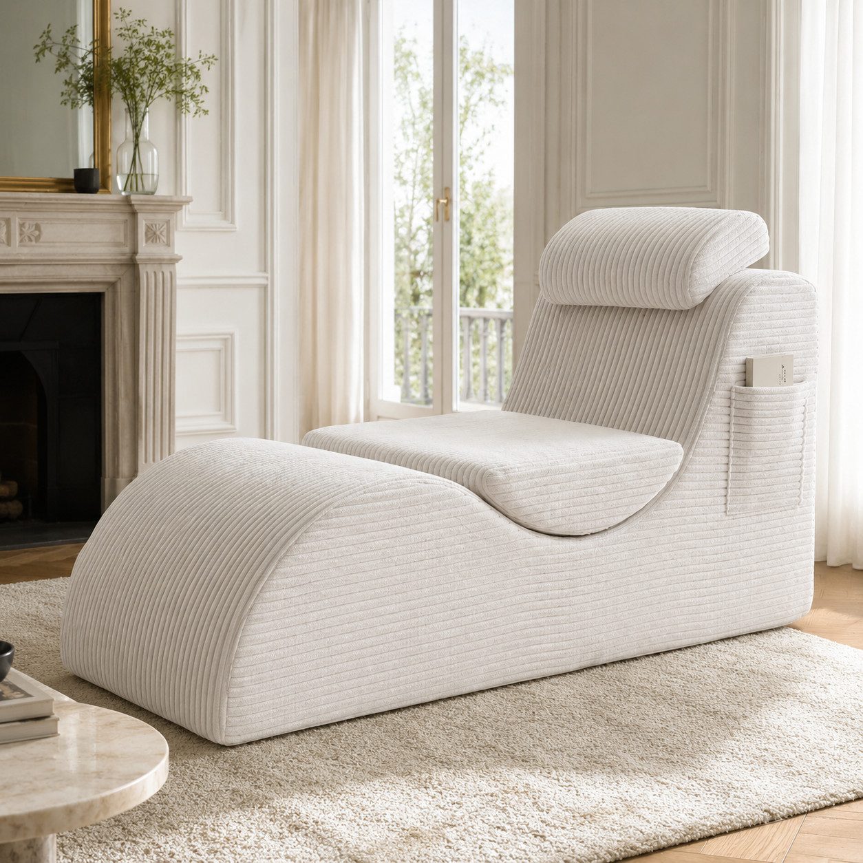 TavilaEcon Relaxliege Moderner Freizeit-Sessel mit einzigartigem Design, 1 Teile, mit praktischer Seitentasche & flexiblem Kissen