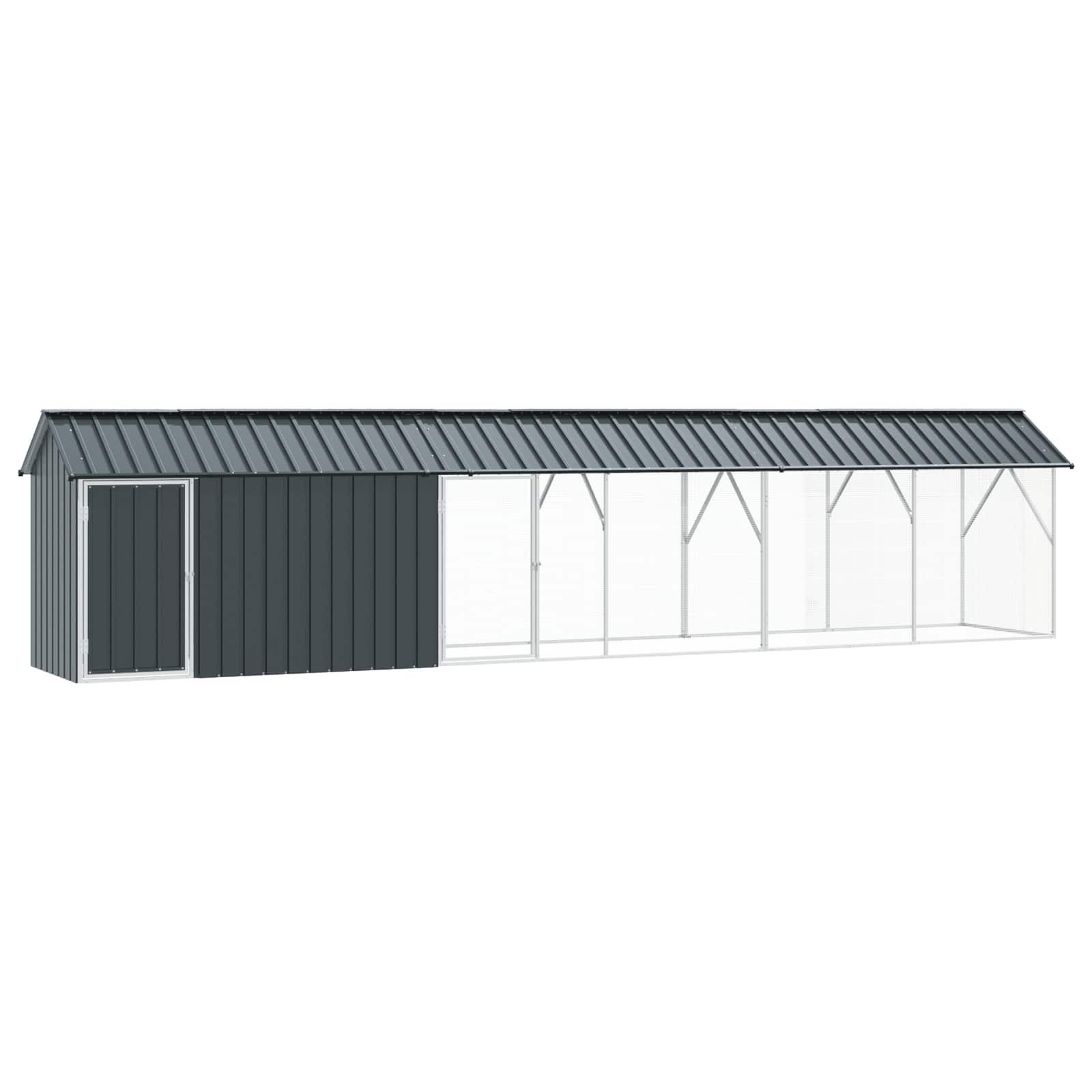 vidaXL, Vogelkäfig Anthrazit 630 x 103 x 142 cm Verzinkter Stahl