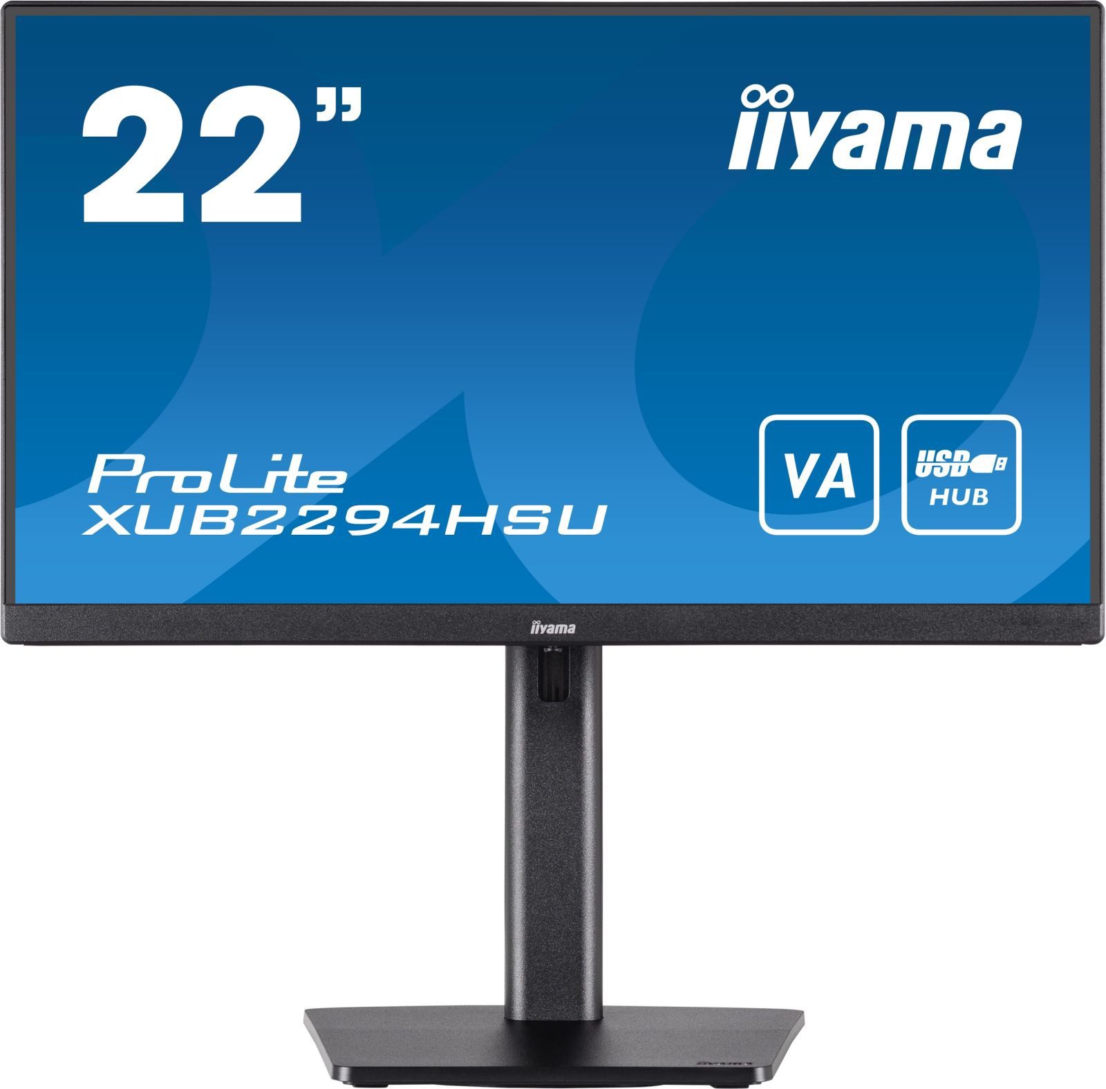 Iiyama IIYAMA TFT XUB2294HSU 55cm 21.5/1920x1080/HDMI/DP/2xUSB/höv TFT-Monitor (1920 x 1080 px, Full HD, 1 ms Reaktionszeit, 75 Hz, VA, Adaptive-Sync, Lautsprecher, FreeSync, HDCP, Pivot, Höhenverstellbar)