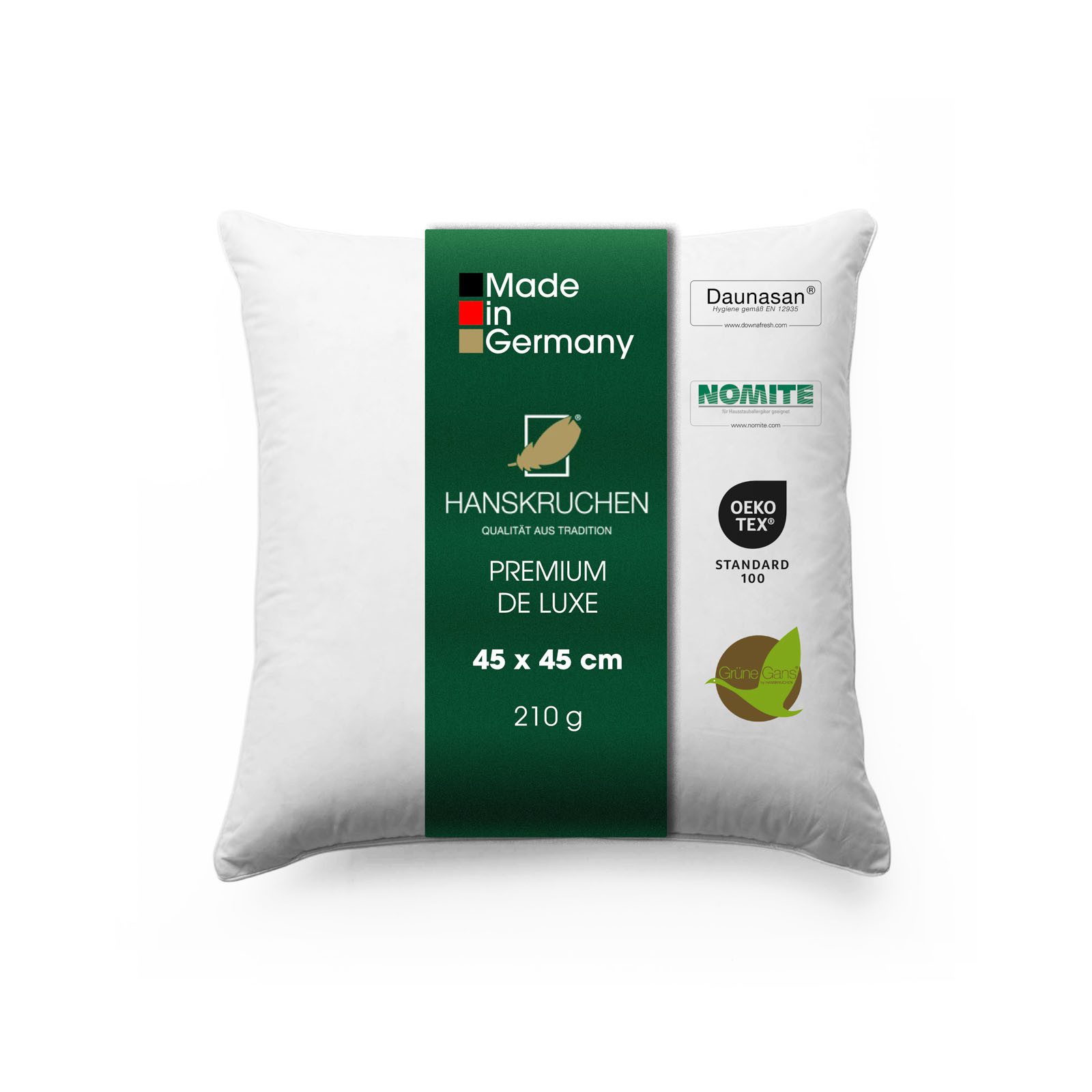 HANSKRUCHEN Daunenkissen Premium de Luxe, Füllung: 90% Daunen, 10% Federn, günstig online kaufen