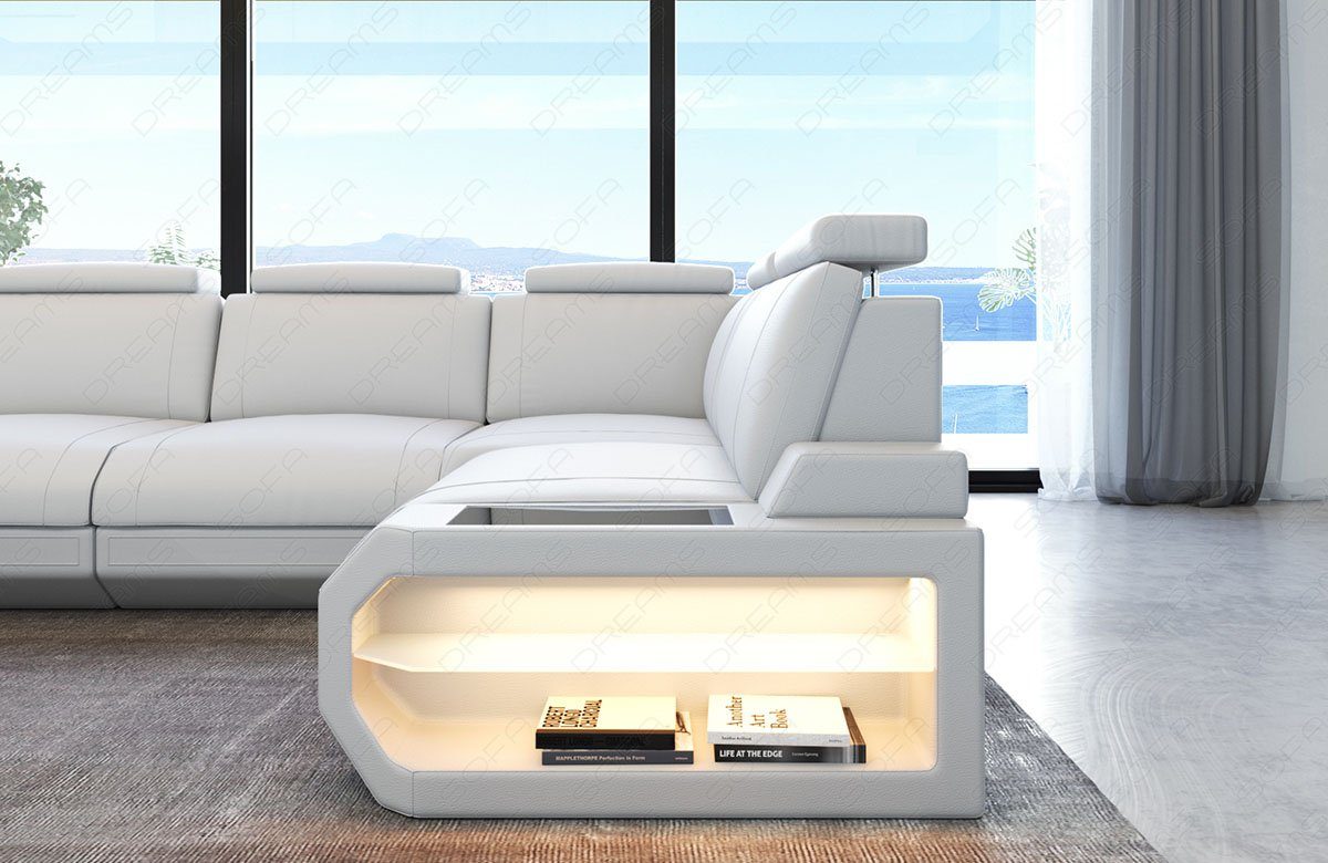 LED-Beleuchtung Ledersofa Dreams Form Ecksofa lang Siena Couch Ledercouch, L-Form Leder Sofa Sofa L mit