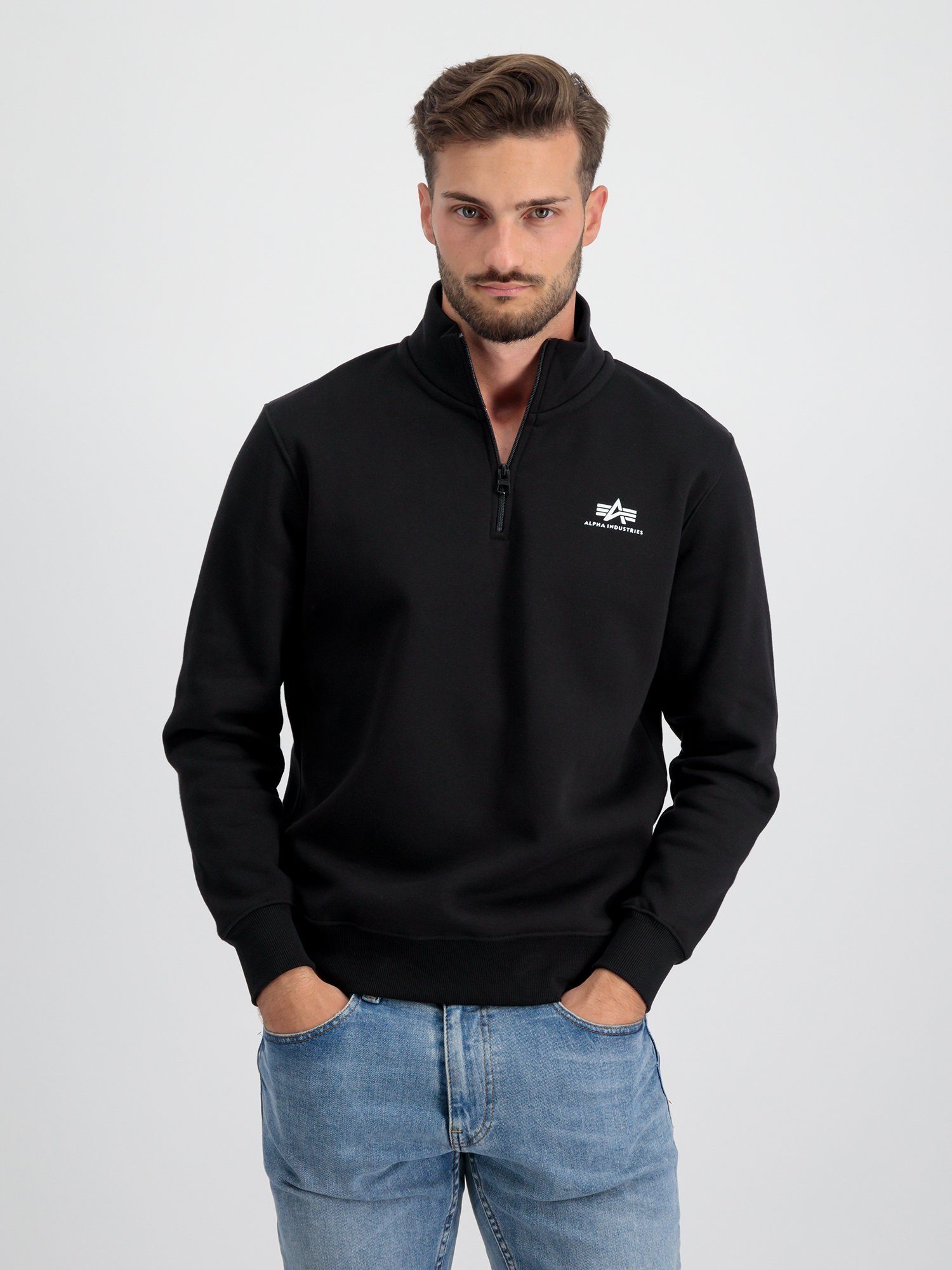 Alpha Half SL Men Sweater Zip Sweatshirts black Industries Industries - Alpha Sweater