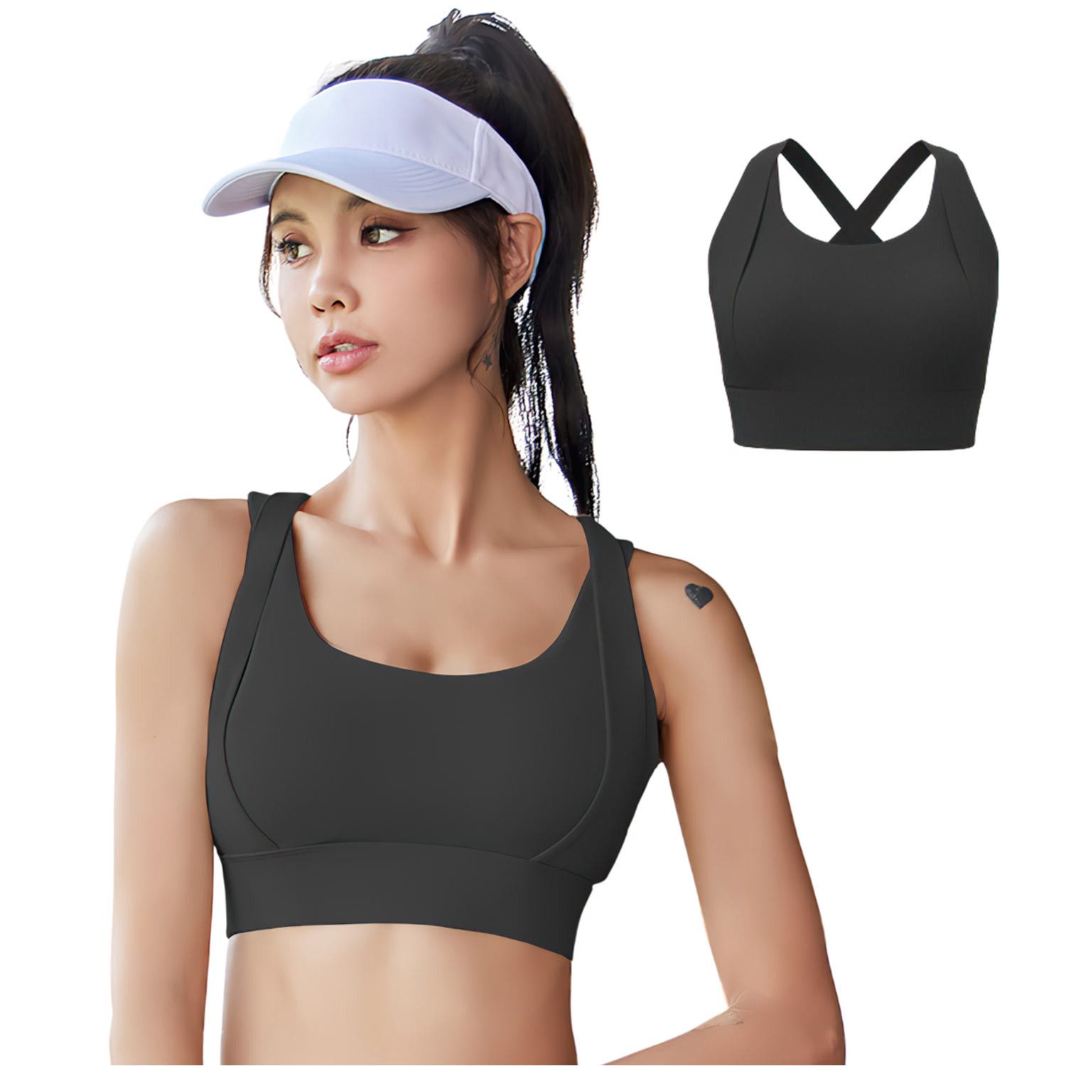 Refttenw Bügelloser BH,Sport Lauf-BH,Trainings-BH,Push-up-Sport-BH,Sportweste