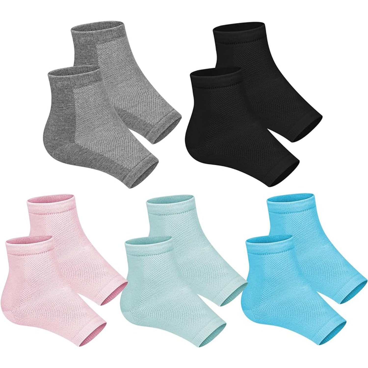 MAGICSHE Funktionssocken fersenpolster 5 Paar Fersenweicher Socken Fußpflege, zehenlose