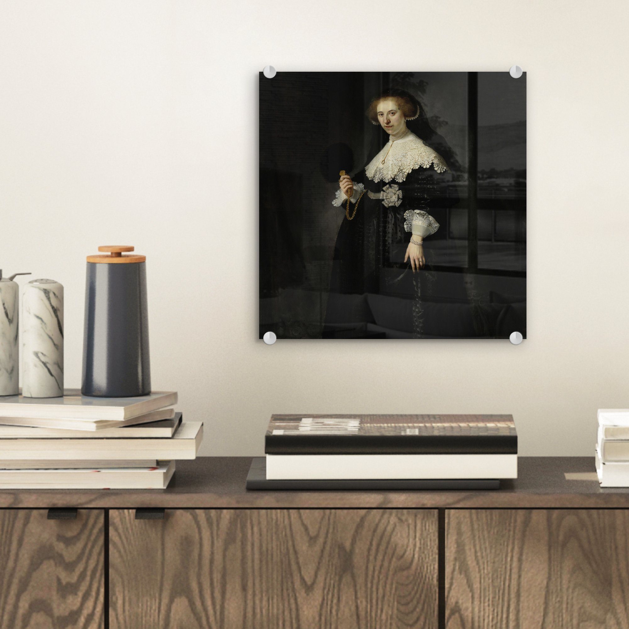 (1 Rembrandt Oopjen Bilder - Acrylglasbild - Glasbilder - auf Wanddekoration van Eheporträt St), von Coppit Foto auf Rijn, Glas Glas Das Wandbild - MuchoWow