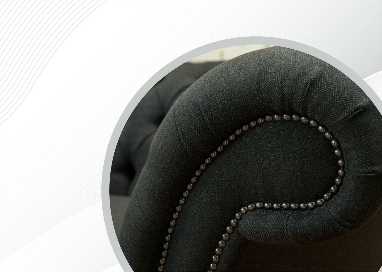 Dreisitzer in Dunkelgrauer Chesterfield Chesterfield-Sofa 3-Sitzer Möbel Neu, Made luxus JVmoebel Europe