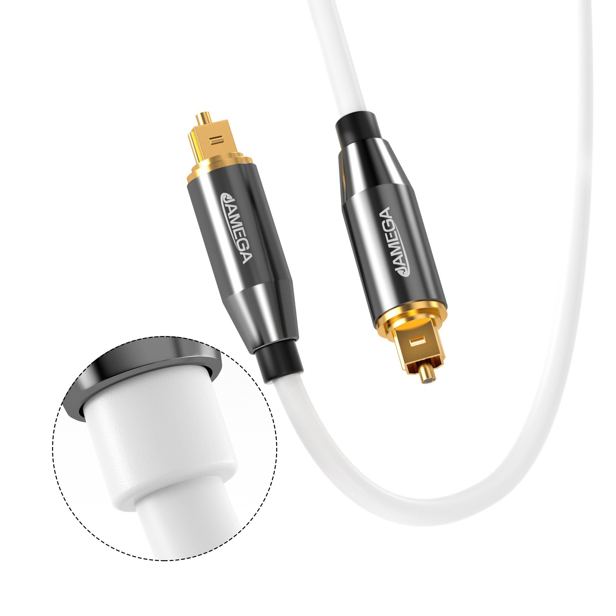 JAMEGA Toslink Kabel Optisches Audio Digitalkabel LWL SPDIF Audio-Kabel, S/PDIF, Toslink (150 cm) – Bild 4 von 5