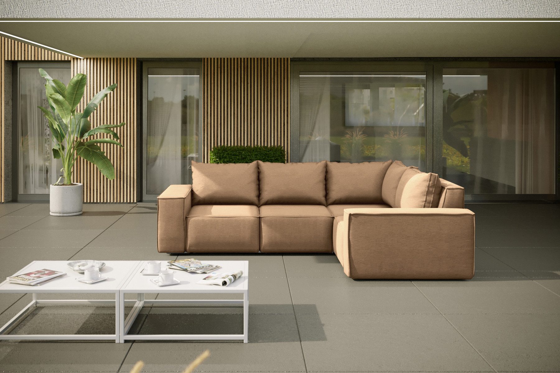 Kaiser Möbel Ecksofa Gartenmöbel für den Garten SONNE, die Terrasse, eckcouch, Bequem, komfortabel, viele Farben, für den Garten, die Terrasse