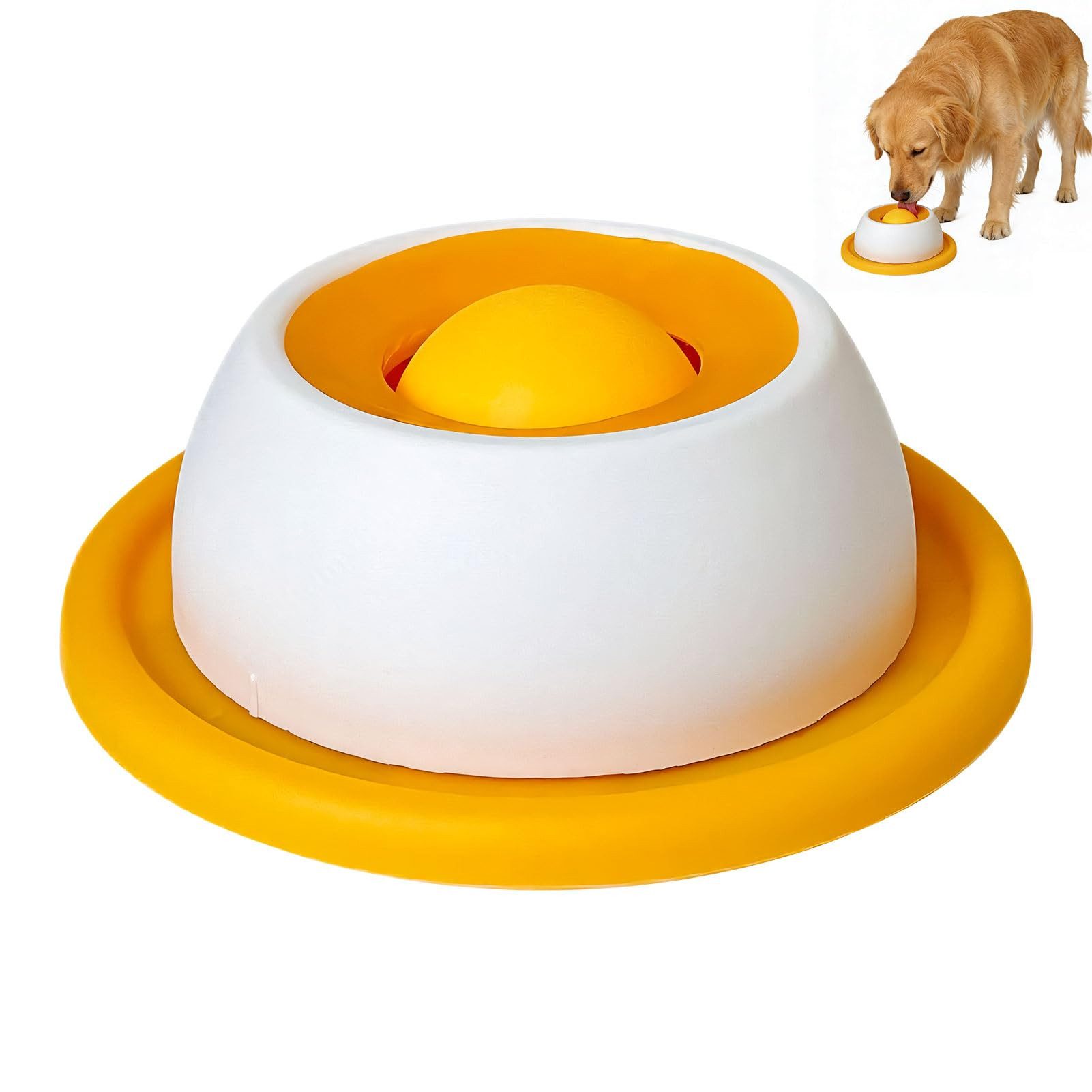 Ledander Futternapf Lick Bowl Für Hunde,Nassfutter Lick Pad Mit Antirutschmatte, PP, Futternapf mit Integrierter Drehkugel für Gelangweilte Welpen Katzen