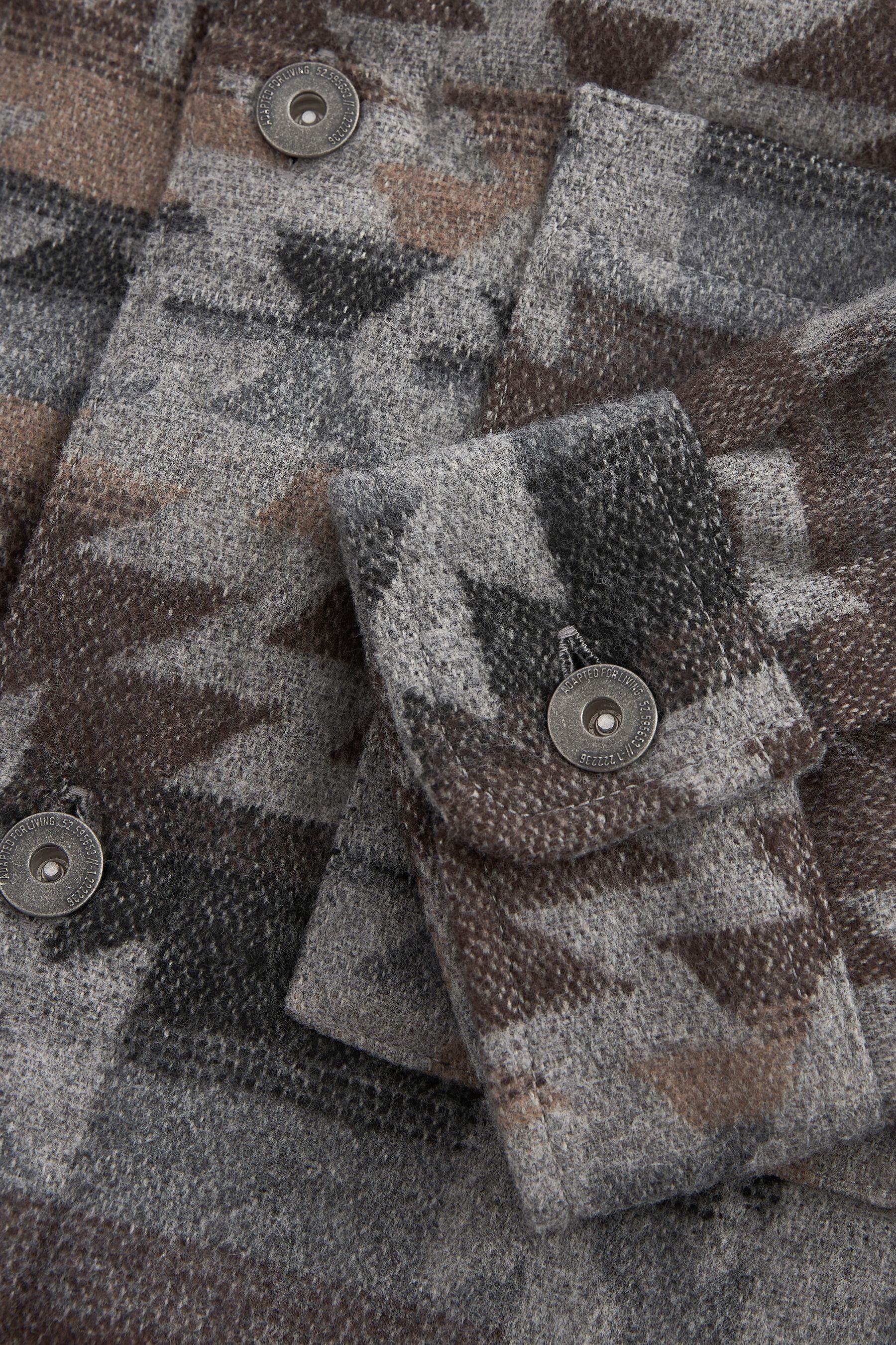 Next Hemdjacke Hemdjacke mit Borgfutter und Navajo-Muster (1-St)