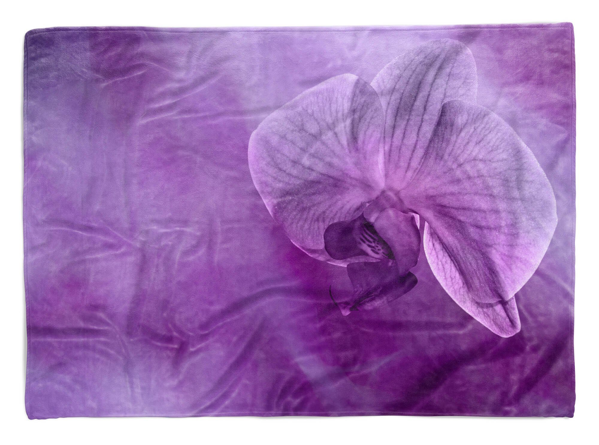 Kuscheldecke Blume Art Fotomotiv Handtücher (1-St), Sinus mit Saunatuch Orchidee Blü, Baumwolle-Polyester-Mix Strandhandtuch Handtuch Handtuch