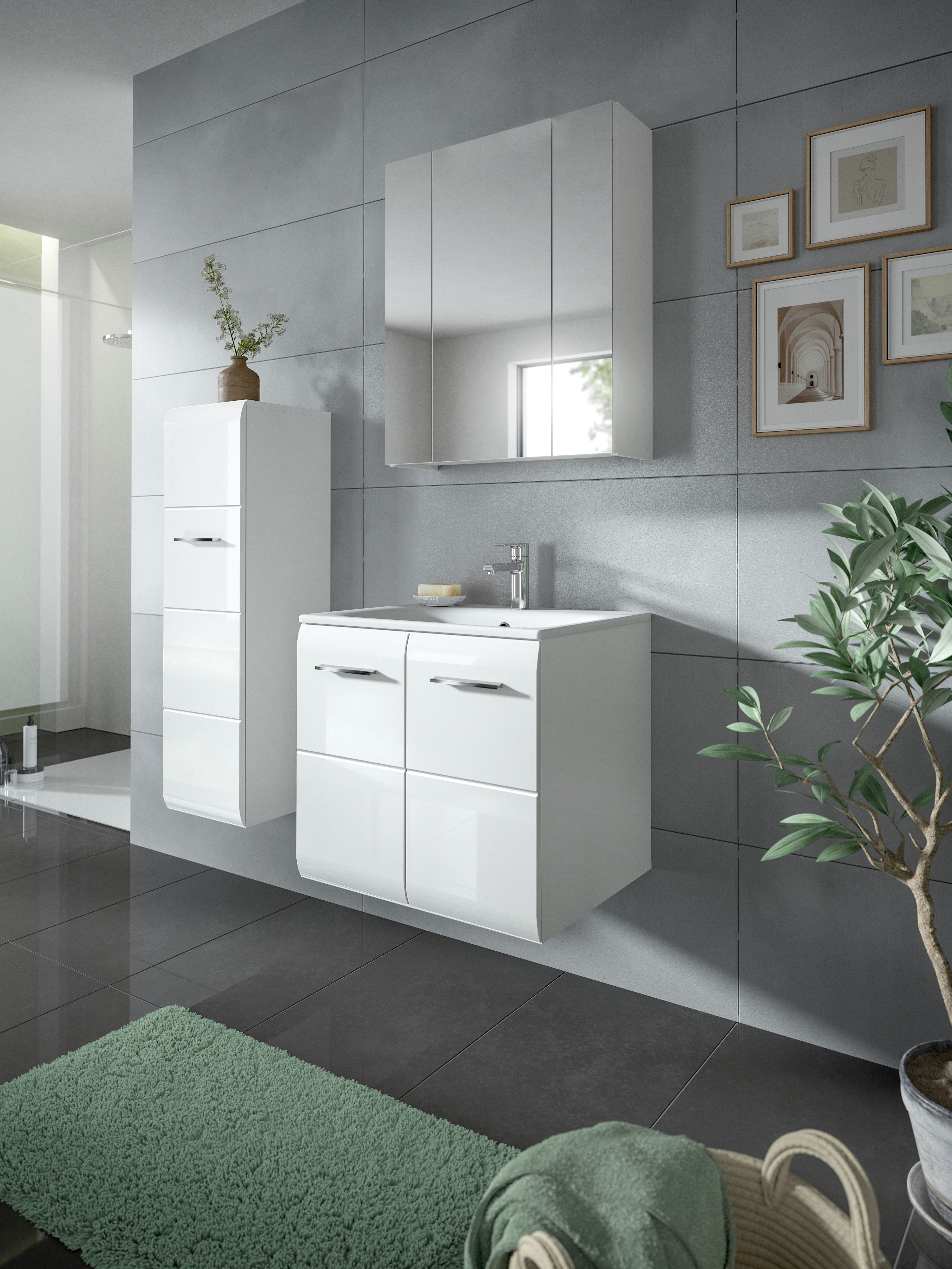 furnling Badmöbel-Set Ivy, (2-St., Spiegelschrank, Waschbeckenunterschrank günstig online kaufen