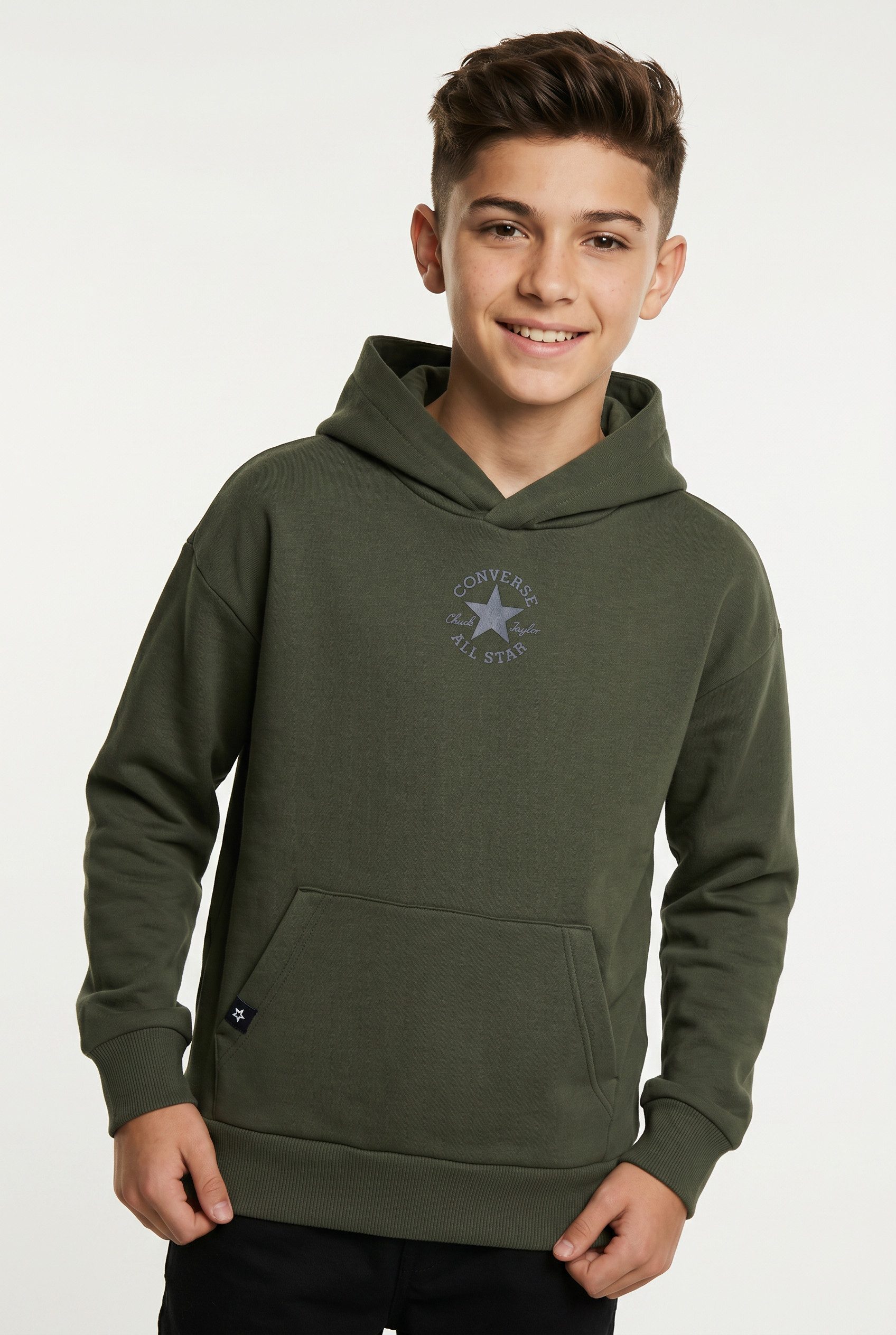Converse Kapuzensweatshirt für Kinder mit Kapuze, elastischer Bund, vielseitige Größenwahl