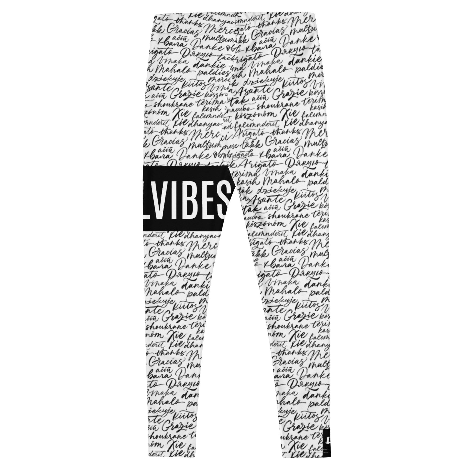 DECALVIBES Funktionsleggings Damen Leggings Basic Urban Side Multilingual Calligraphy Blickdicht, 4-Wege-Stretch, elastischer Bund, weiches Material