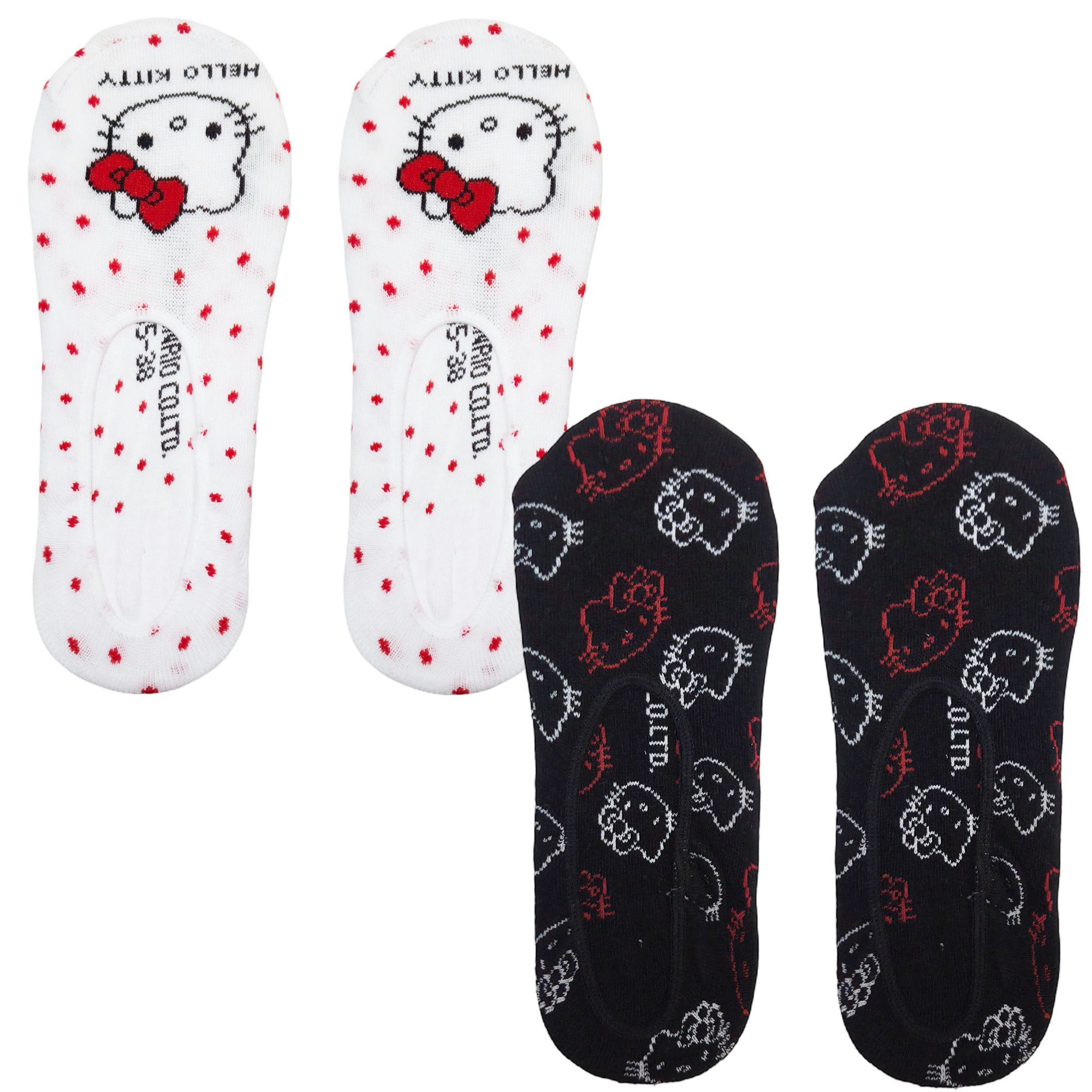 Hello Kitty Носки Hello Kitty 2er Set Damen Kurzsocken Füßlingen Носки Gr. 35 bis 42 (Spar-Set, 2-Paar)