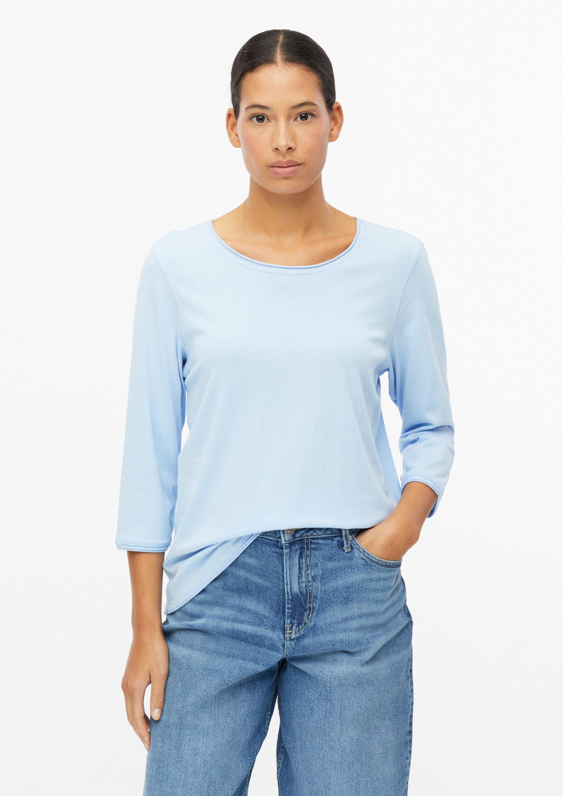 s.Oliver 3/4-Arm-Shirt T-Shirt Weiches T-Shirt mit Rollkante im Relaxed Fit