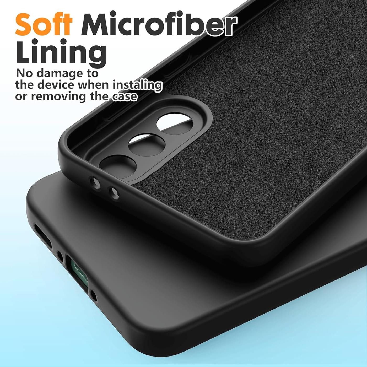 CoolGadget Handyhülle Silikon Case für das Samsung Galaxy S25 Edge Slim TPU Cover, Weiche Schutz Hülle mit Innen Fleece aus Stoff Handy Tasche – Bild 4 von 5