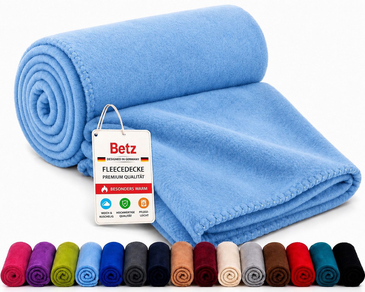 Wohndecke Betz Fleecedecke 130x170 cm 180g/m² – Weiche Wohndecke & Kuscheldecke, Betz, Leicht, wärmend & pflegeleicht
