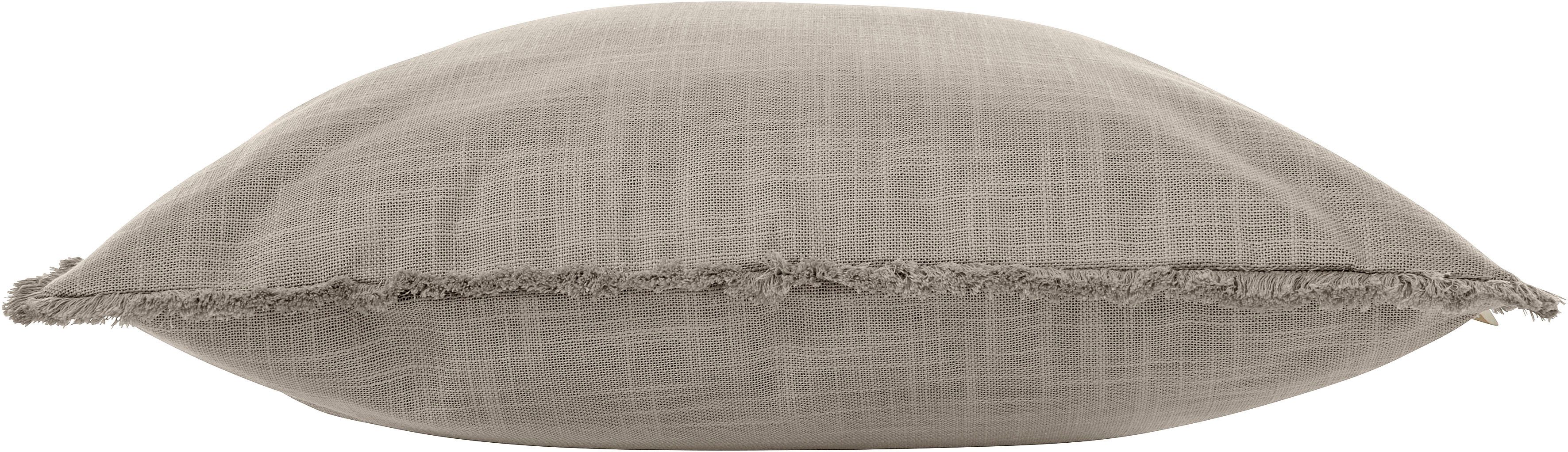 LeGer Home by Lena Gercke Dekokissen Marusha, Leinenoptik, 50x50 Dekokissen, Fransen, modern, ohne Füllung, 1 Stück