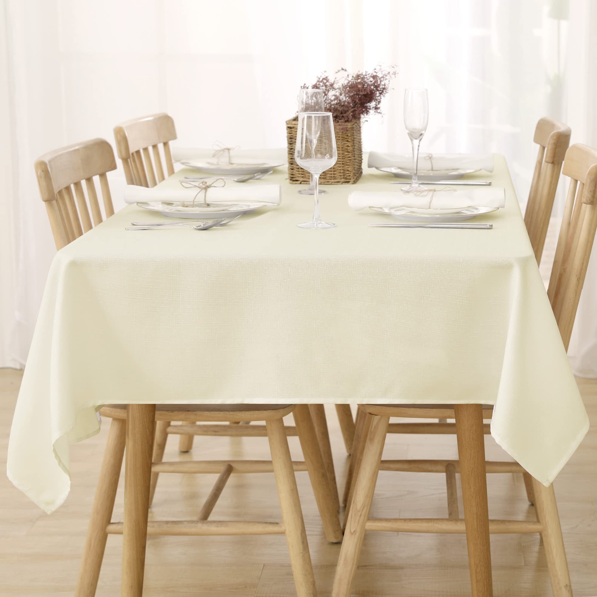 Deconovo Tischdecke Wasserabweisend Tischwäsche Lotuseffekt Tischtuch Leine günstig online kaufen