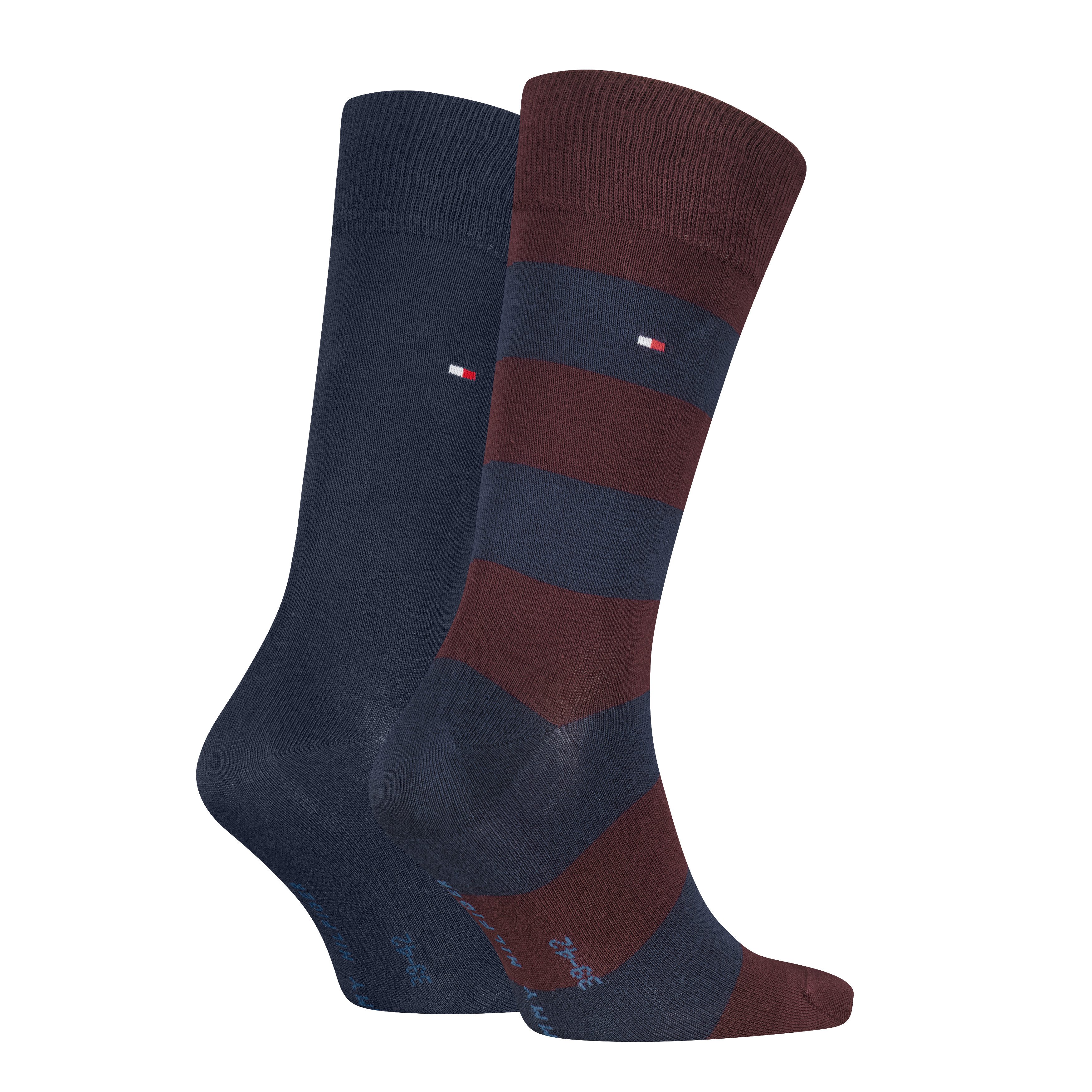 Tommy Hilfiger Socken TH MEN RUGBY SOCK 2P (2-Paar, 2 Paar) mit Rippenstrickbündchen, atmungsaktiv