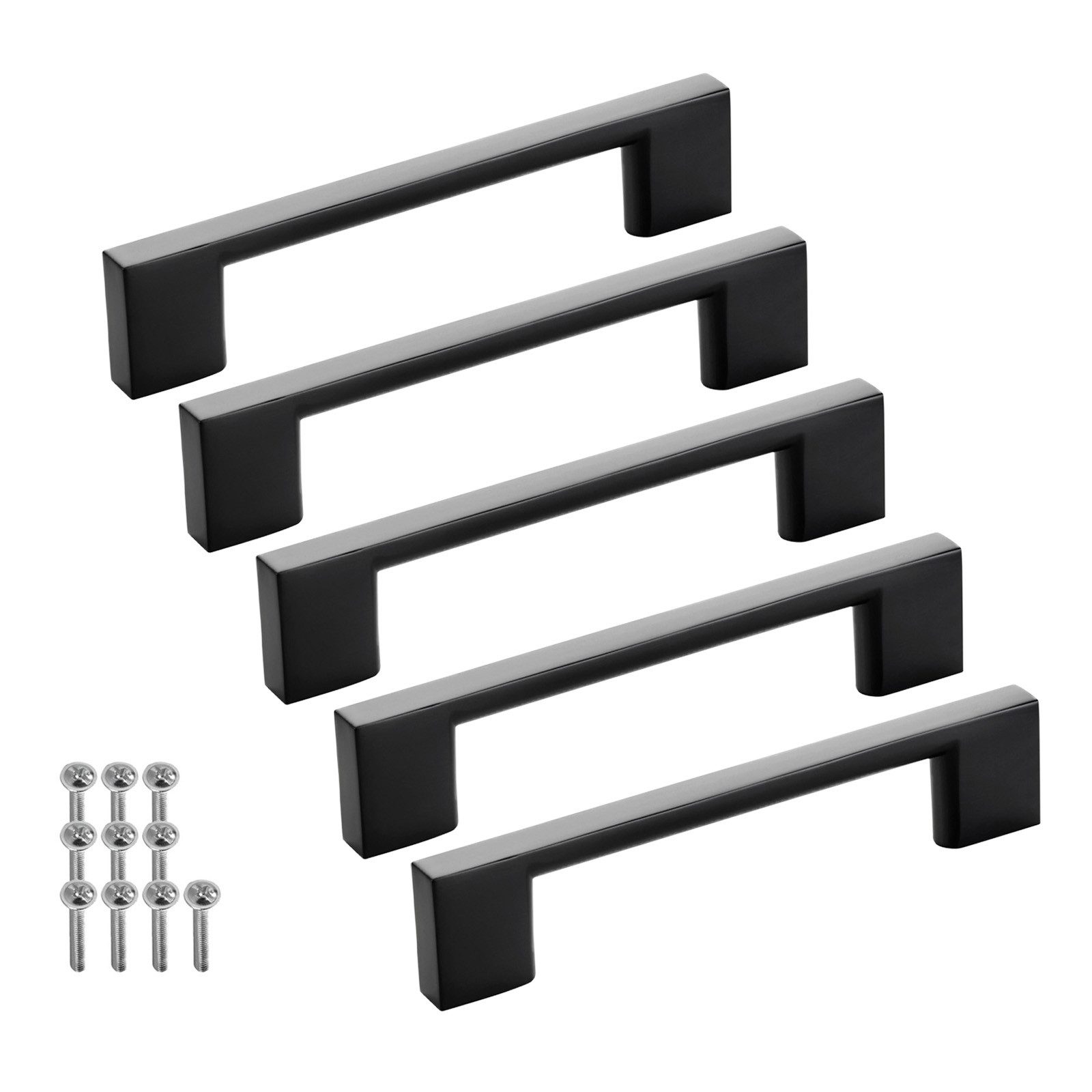 SO-TECH® Möbelgriff Bügelgriff Blackline XII schwarz matt - inkl. Schrauben (Spar-Set, 5-St), Schubladengriff Schrankgriff Bohrlochabstand (BA) 96 mm
