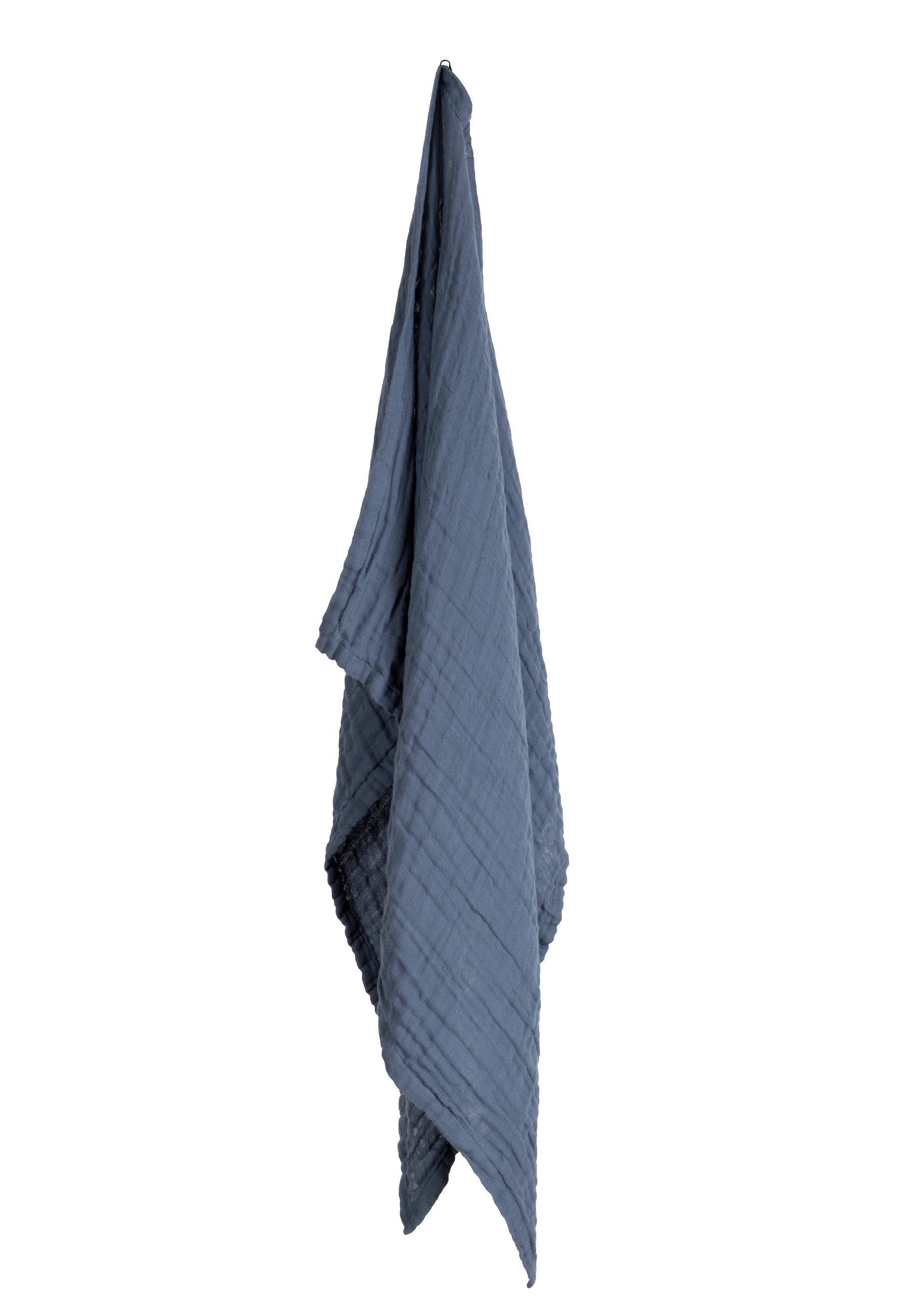 The Organic Company Handtuch Gauze, Towel, Bio-Baumwolle Hand FINE grau/blau zertifizierte Grey Blue- GOTS