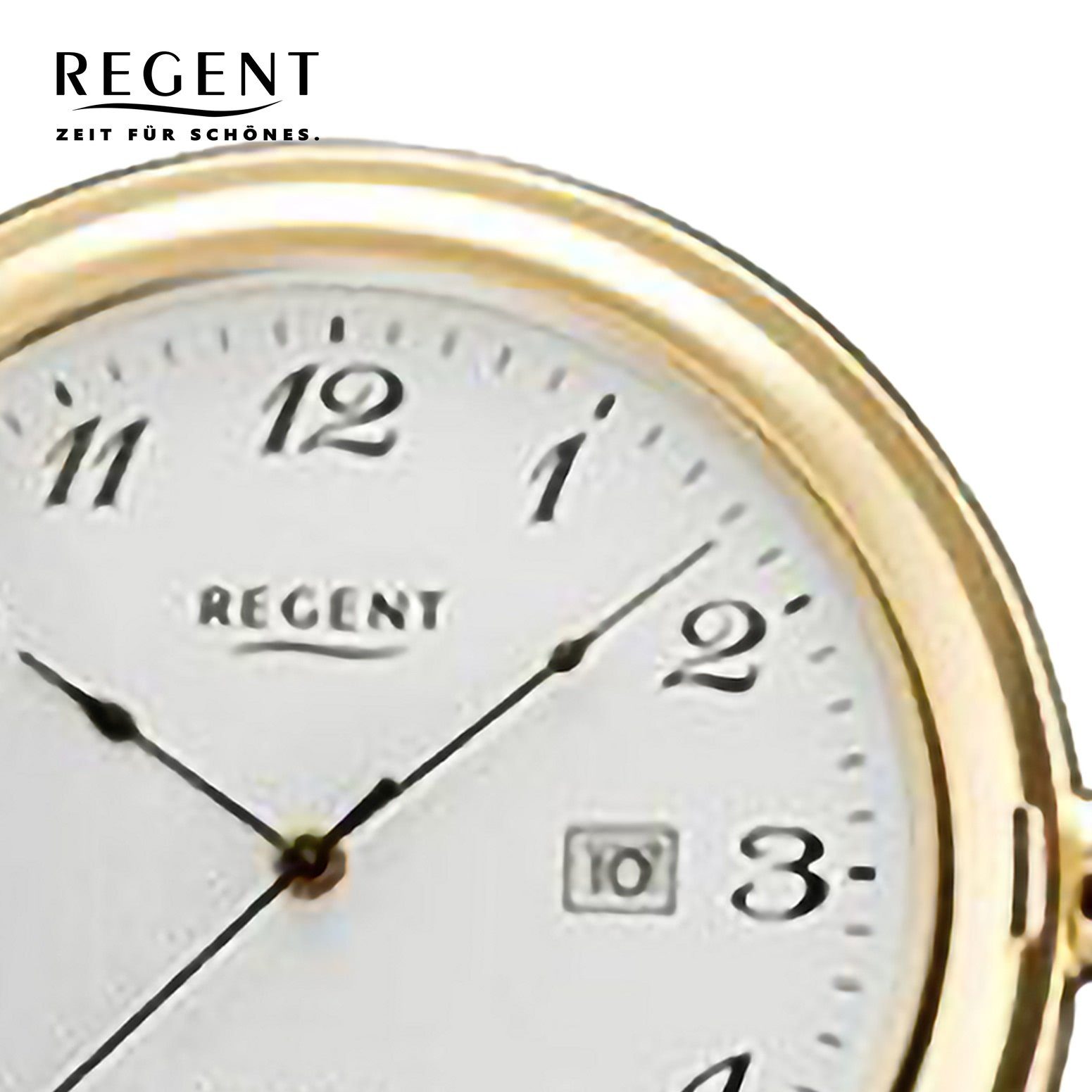 Regent Taschenuhr P740-19533049, (Set, 2-tlg., mit dazu passender Kette),  Uhrzeit