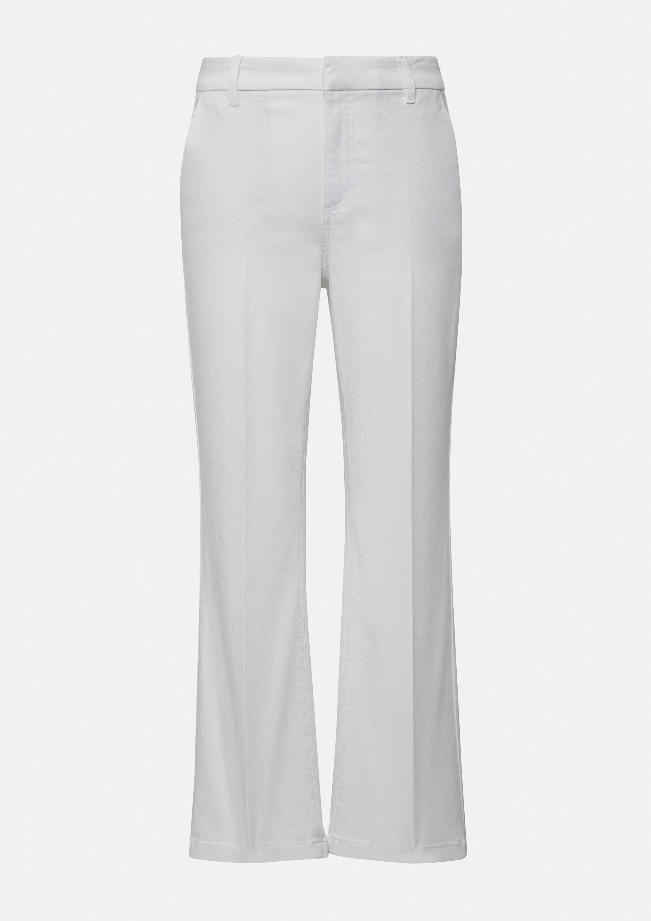 comma 7/8-Hose Hose Weiße Crop-Jeans mit Flared Leg
