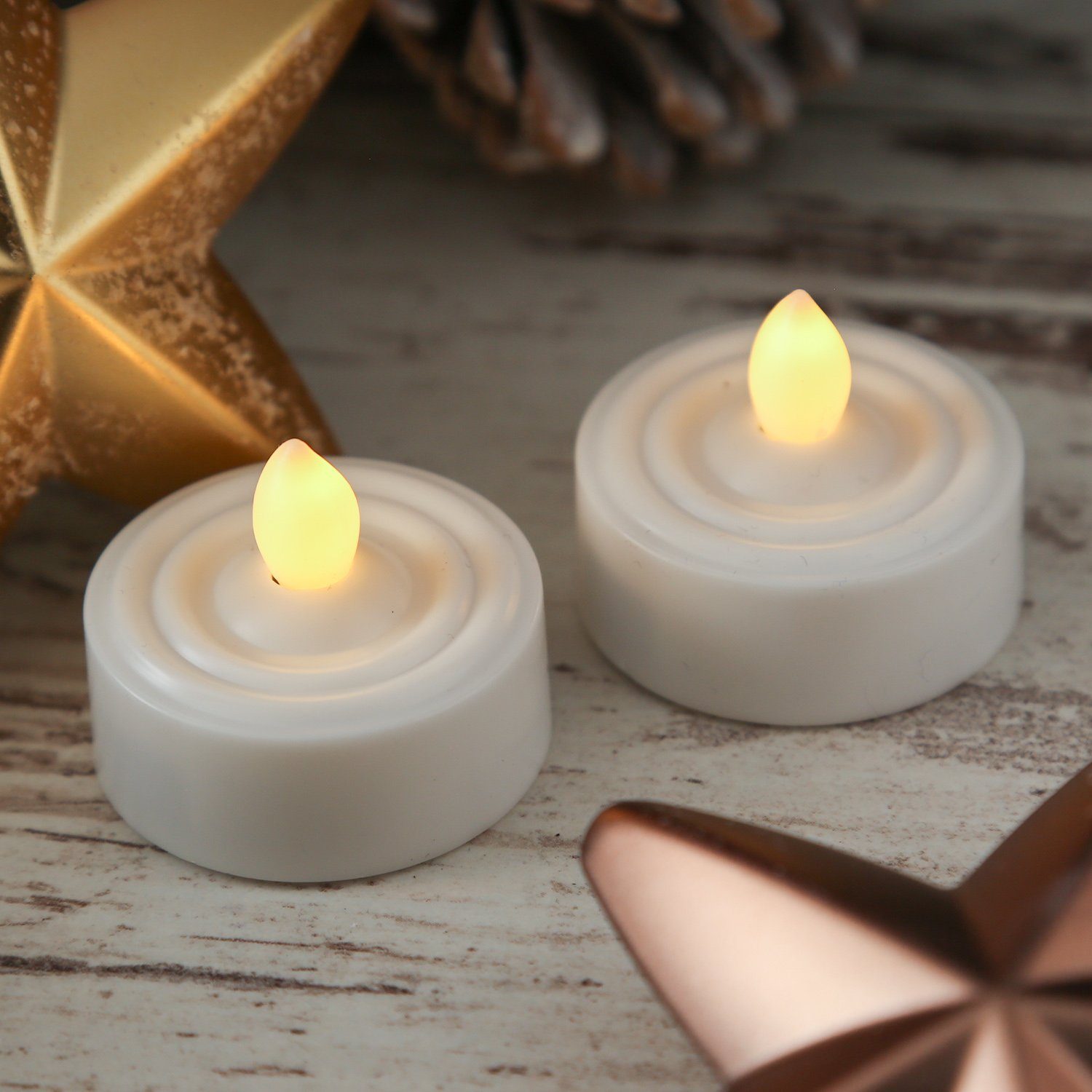 MARELIDA LED-Kerze LED Teelichter flackernd flammenlos mit Batterien Timer günstig online kaufen