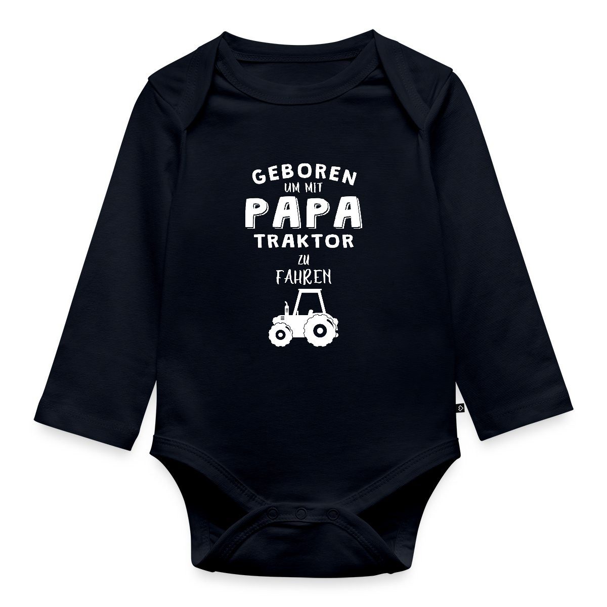 Langarmbody Geboren Um Mit Papa Traktor Zu Fahren Tages Baby Body Langarm