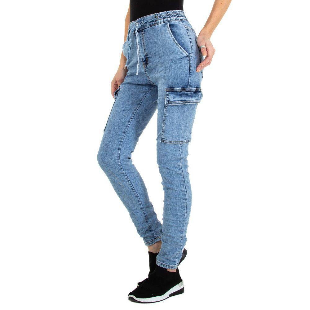 Stretch Blau Damen Fit Ital-Design Freizeit Relaxed Relax-fit-Jeans Jeans in