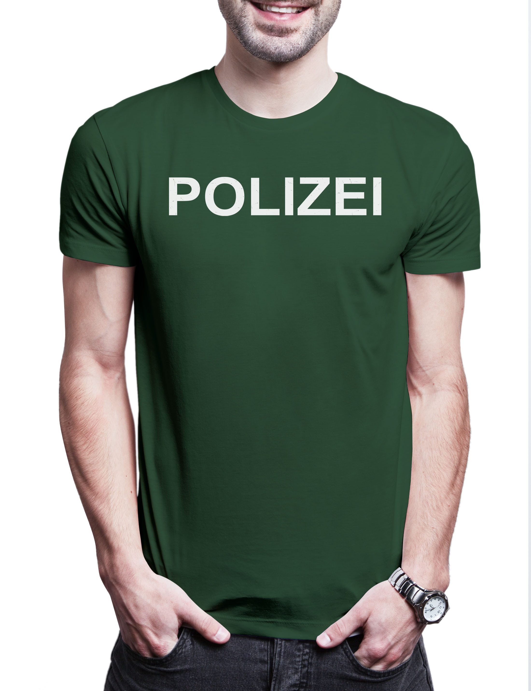 Print-Shirt Polizei Herren T-Shirt Party Spaß Kostüm Fasching Karneval