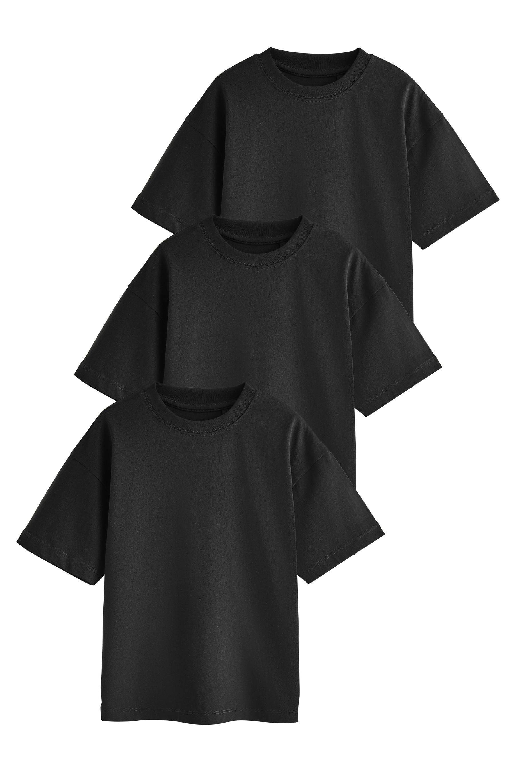 Next T-Shirt Relaxed Fit Kurzarm-T-Shirts, 3er-Pack (3-tlg)