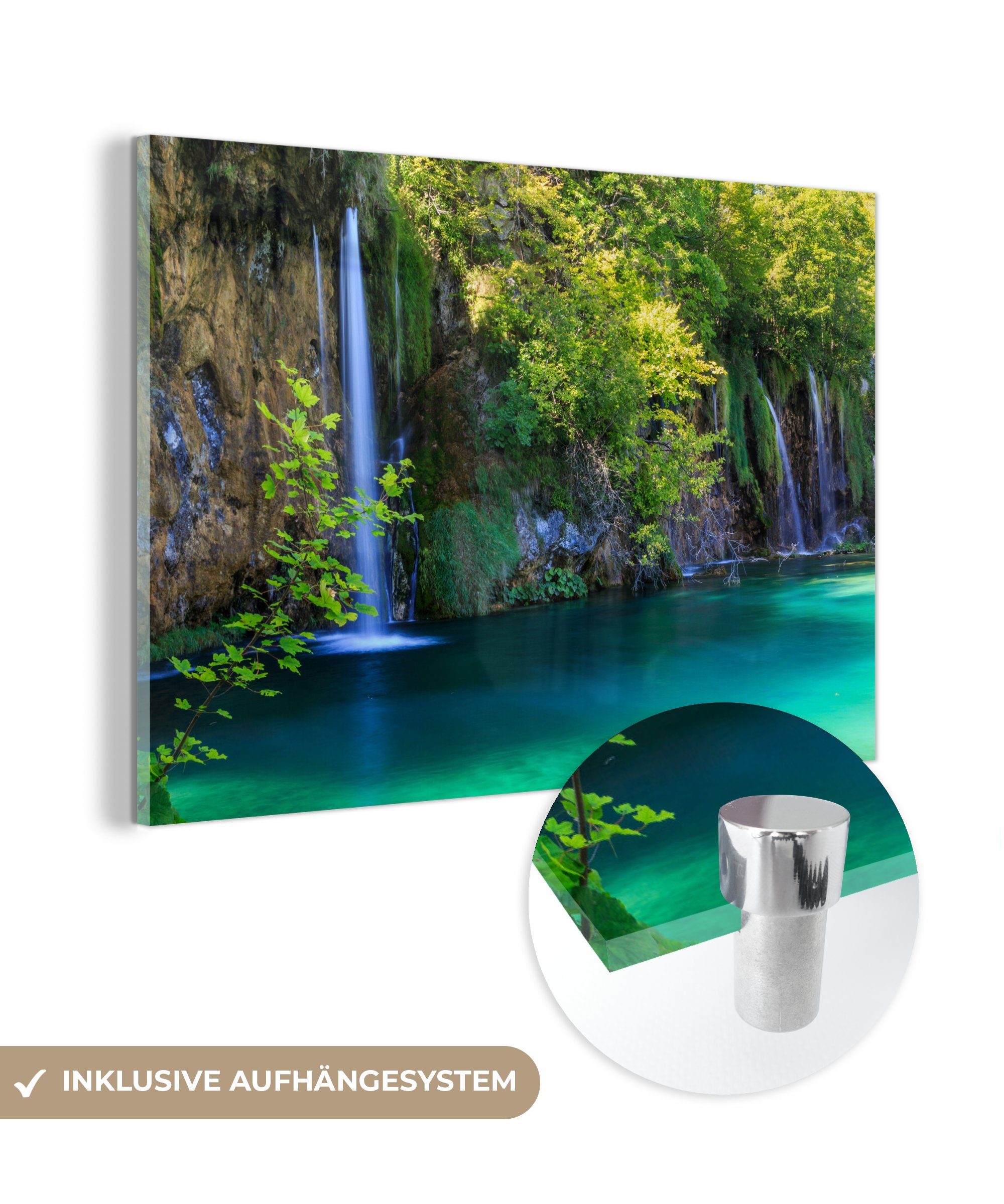 Acrylglasbilder Der Seen & Nationalpark Plitvicer St), in (1 Wohnzimmer Kroatien, Schlafzimmer Acrylglasbild MuchoWow
