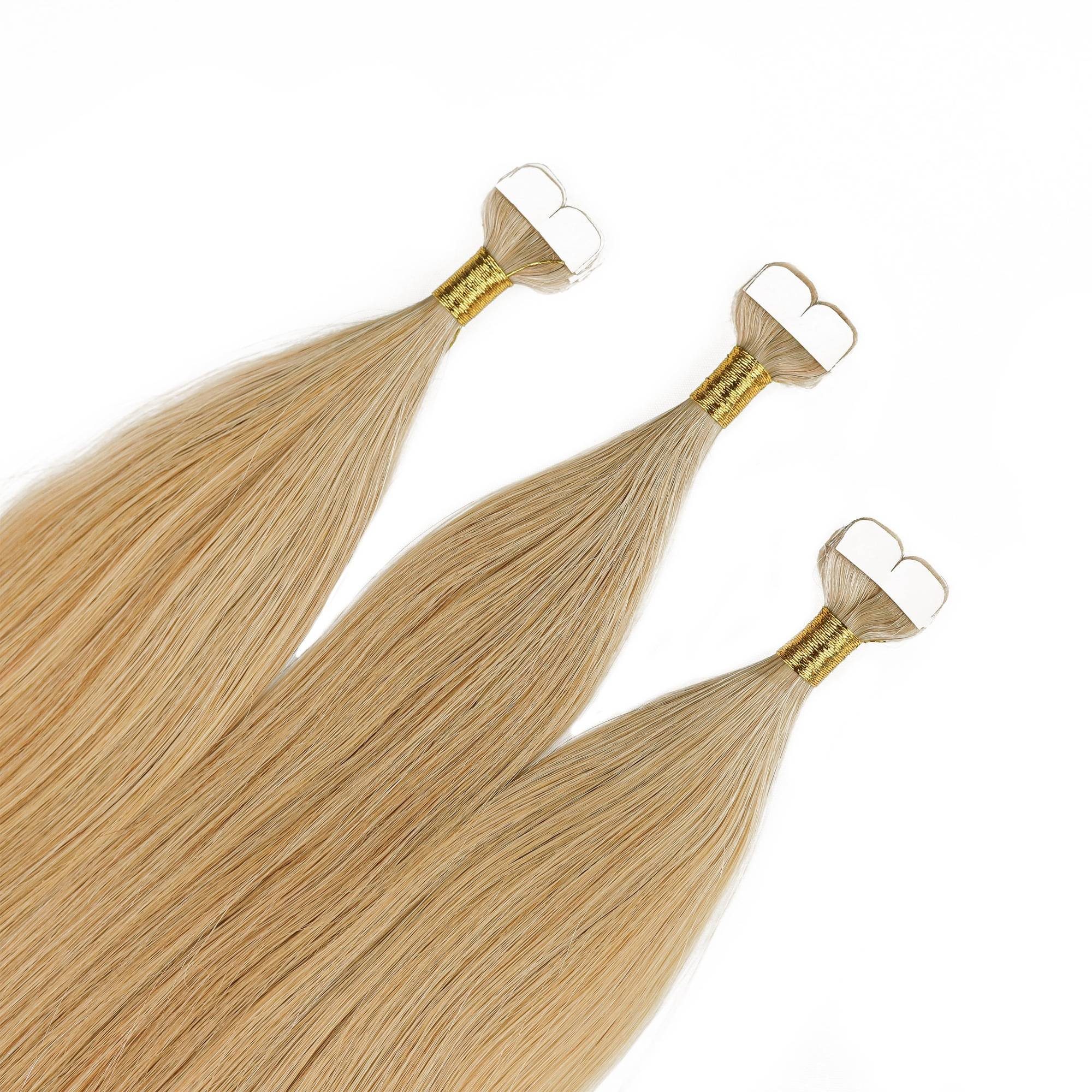 hair2heart Echthaar-Extension Premium Mini Tape Extensions #9/31 Lichtblond Gold-Asch 40cm