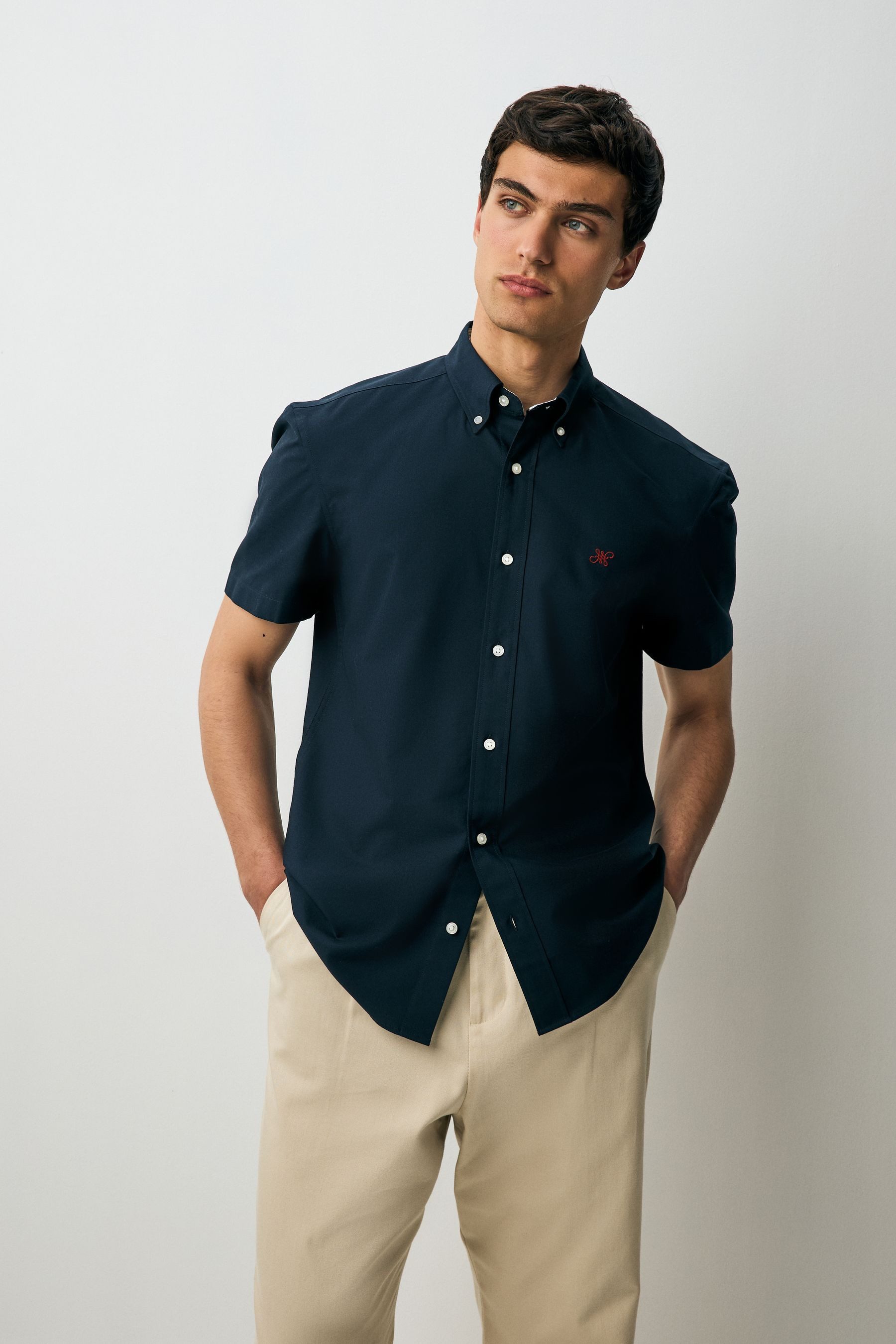 Next Kurzarmhemd Slim Fit Oxford-Kurzarmhemd au günstig online kaufen