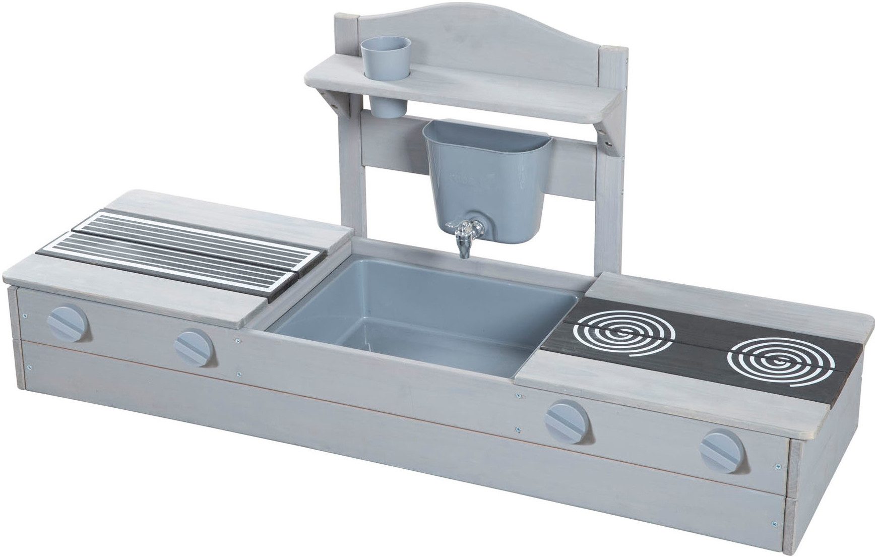 roba® Sandkasten 2 in 1, Balkonsandkasten mit Matschküche, FSC® - schützt Wald